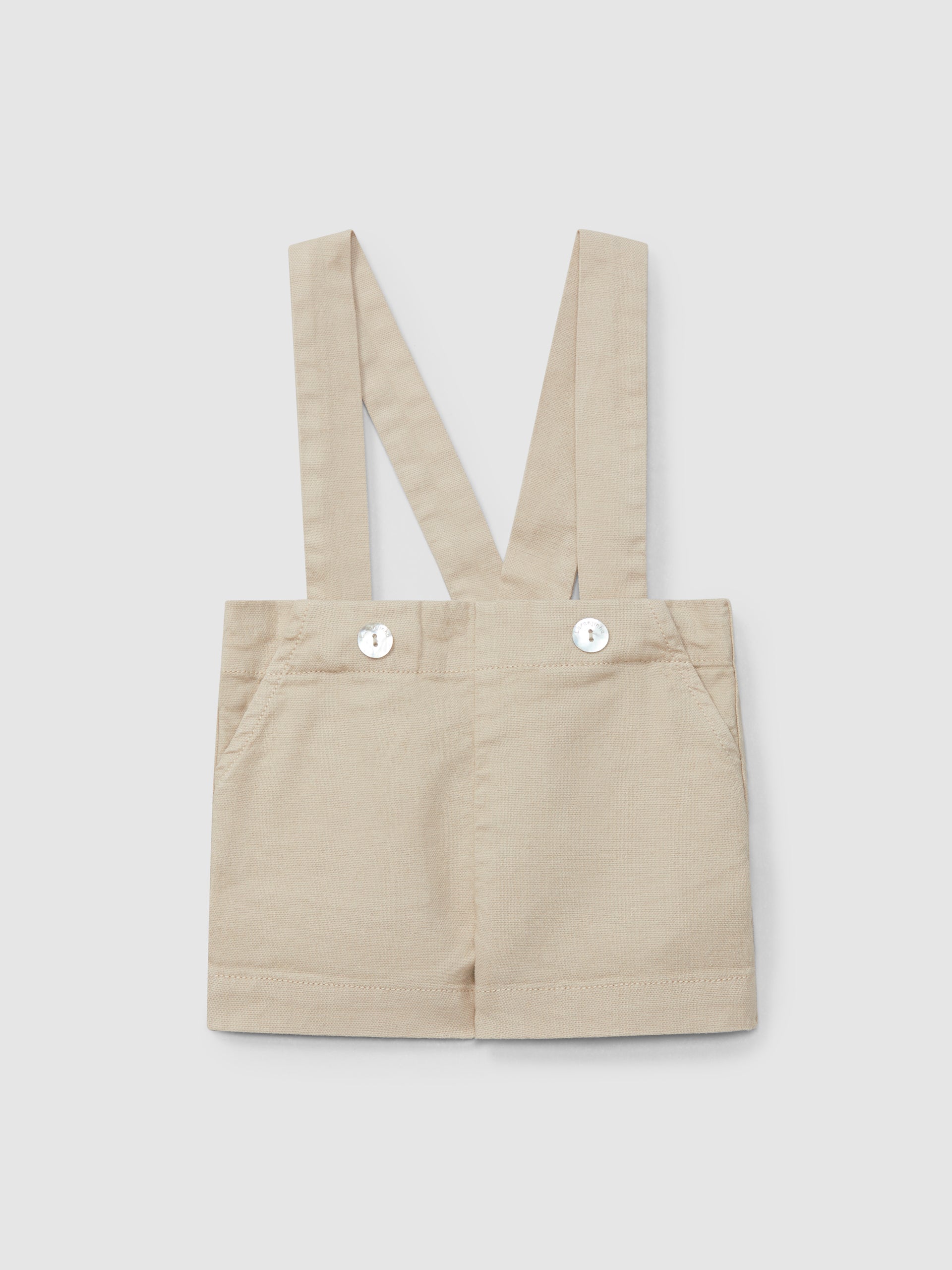 SHORT A BRETELLES EN TISSU CANVAS