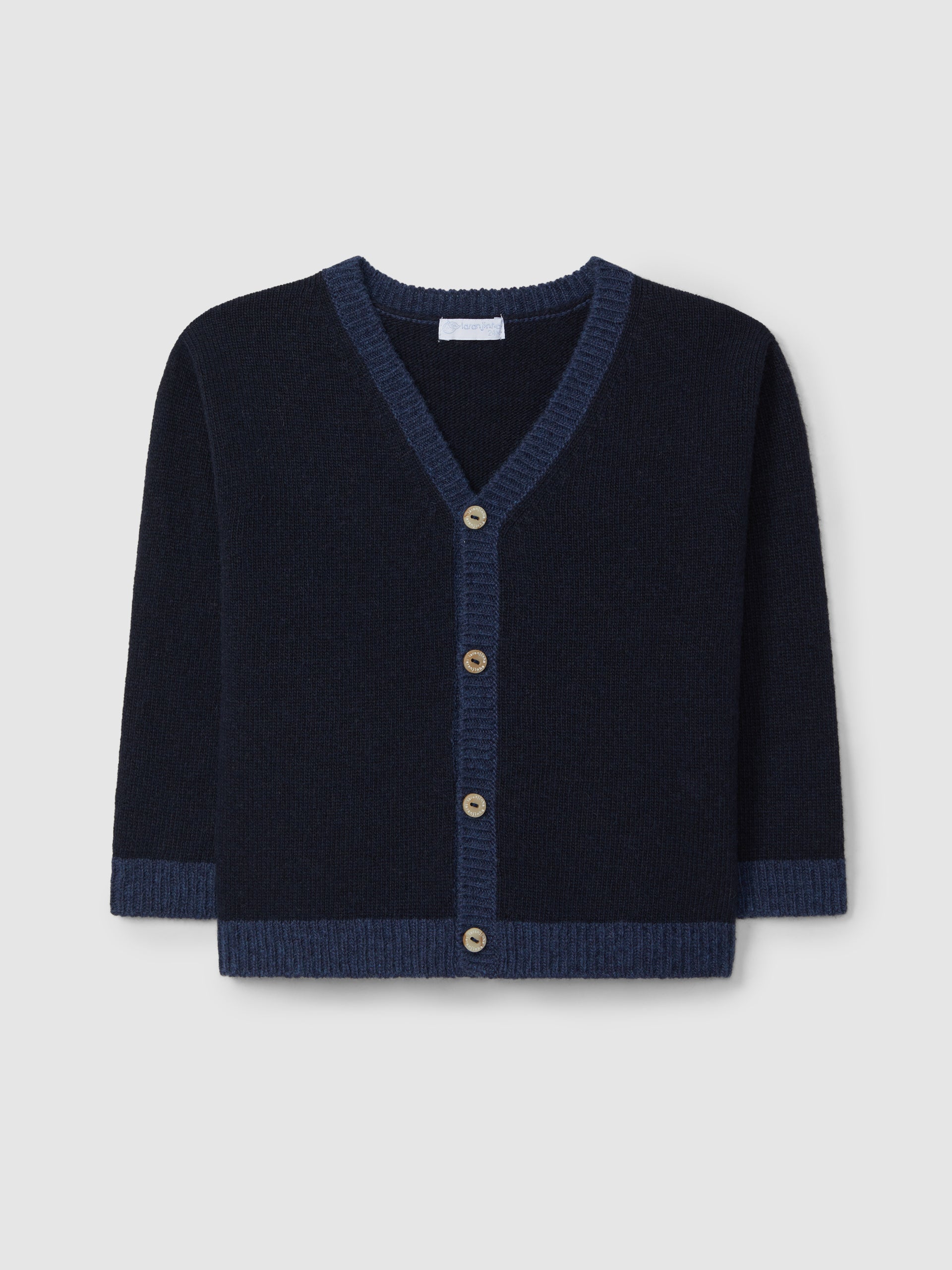 GILET COL EN V TRICOTE DE COULEUR EN CONTRASTE.