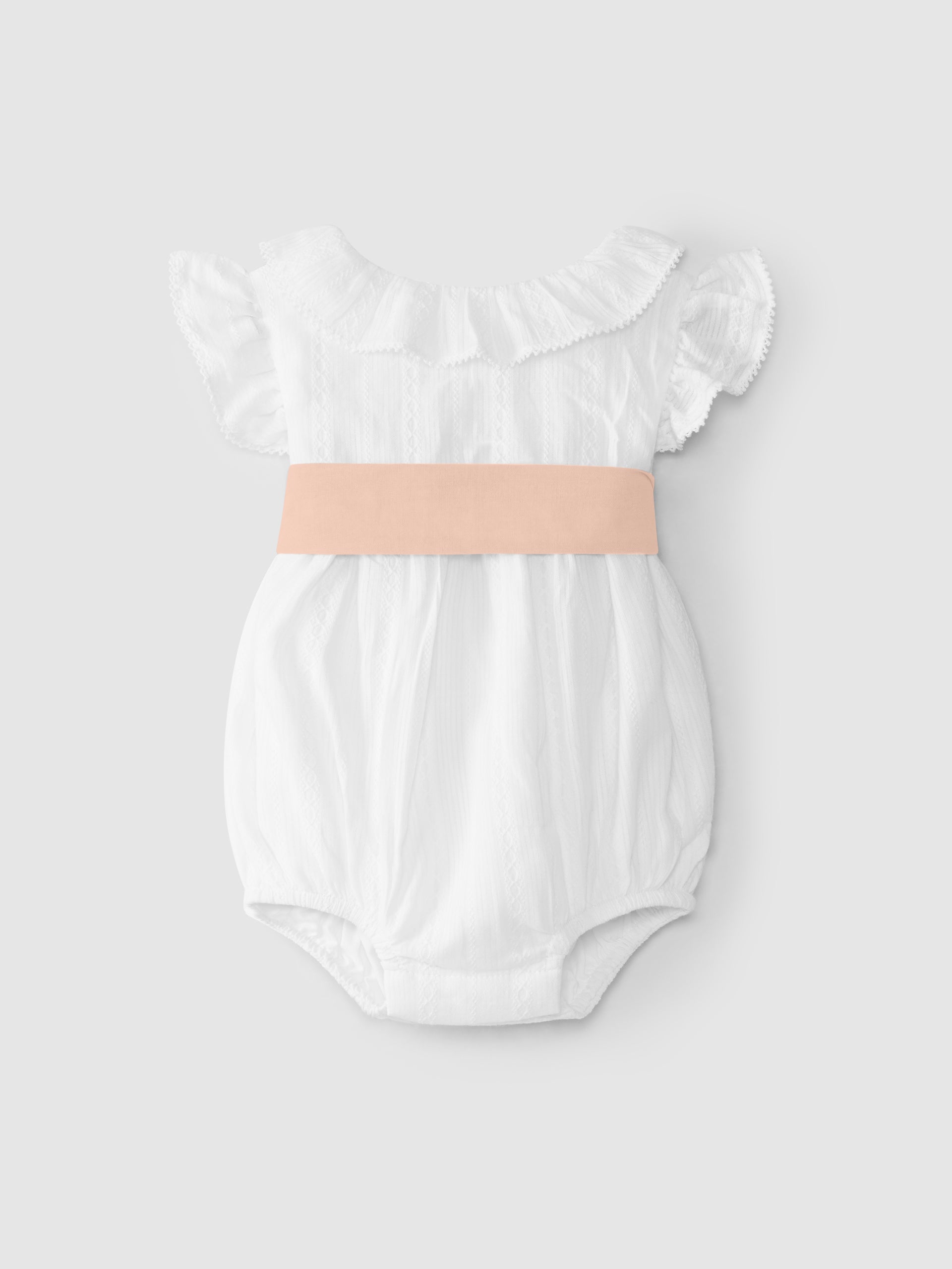 BARBOTEUSE EN TISSU BRODE AVEC BANDE