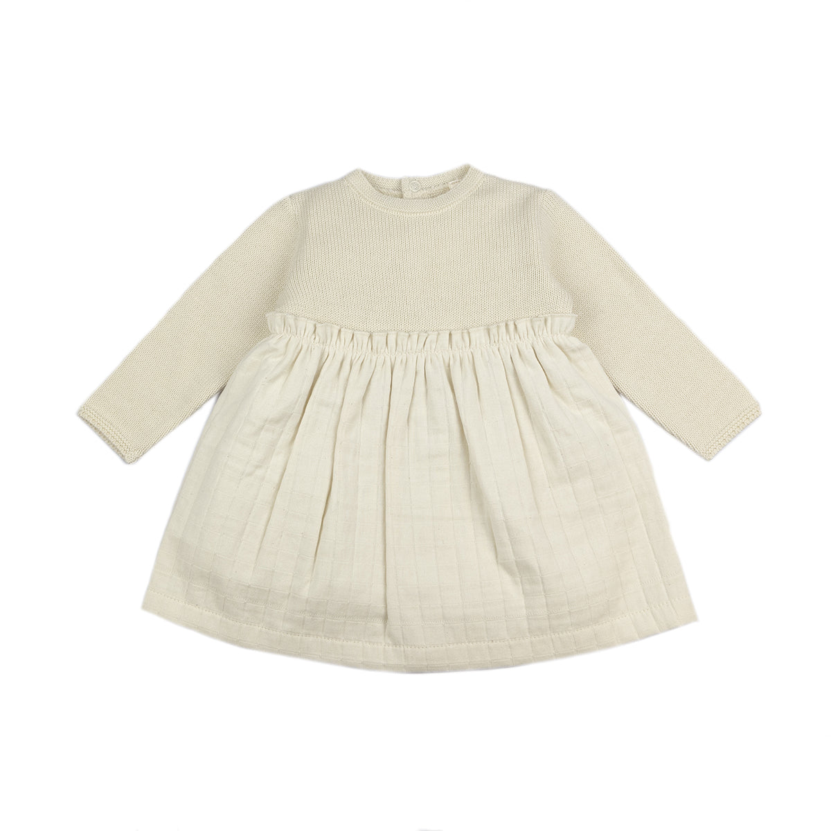 ROBE EN TRICOT ET TISSU