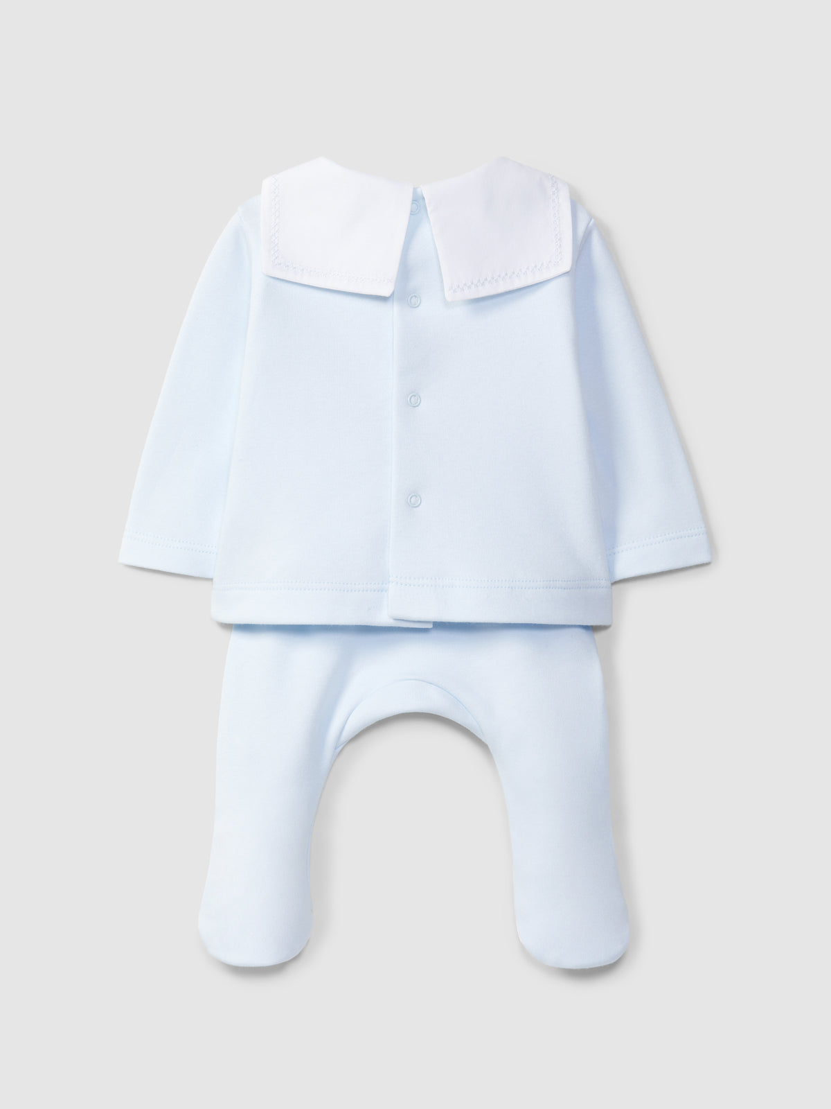 ENSEMBLE COMPOSE DE DEUX PIECES COL MARIN AVEC BRODERIE POINT DE CROIX