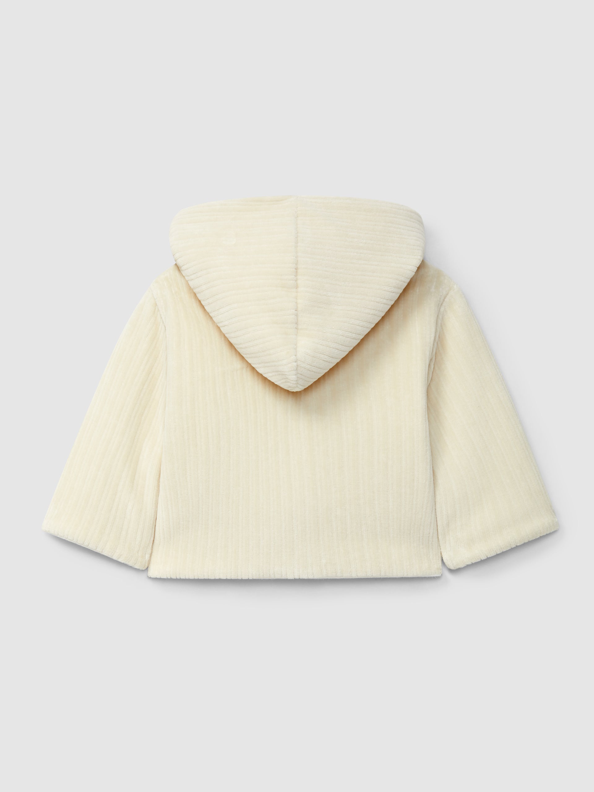 GILET A CAPUCHE EN VELOURS CANNELE