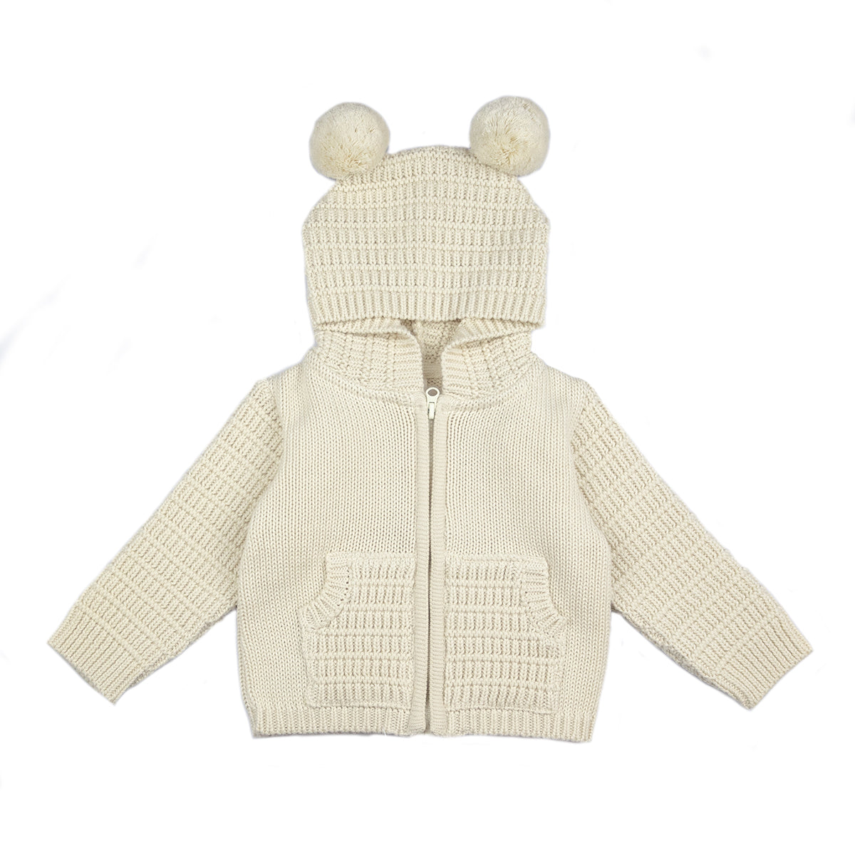 VESTE A CAPUCHON EN TRICOT EPAIS