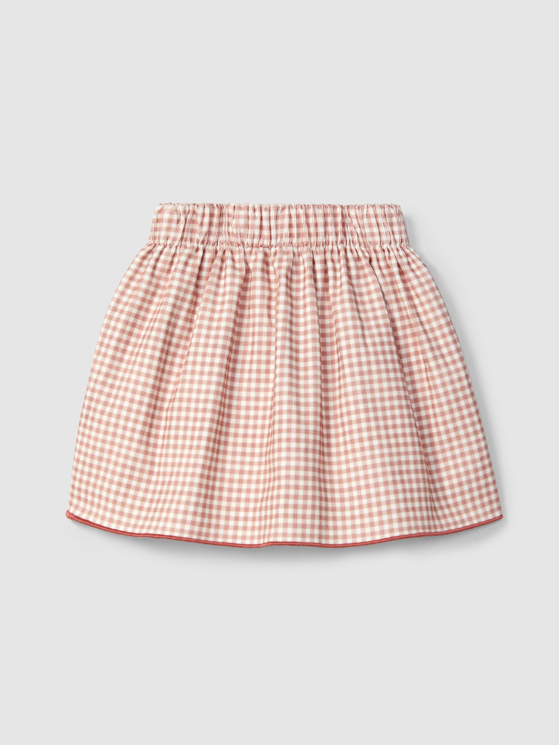 JUPE REVERSIBLE A CARREAUX VICHY ET FLEURS