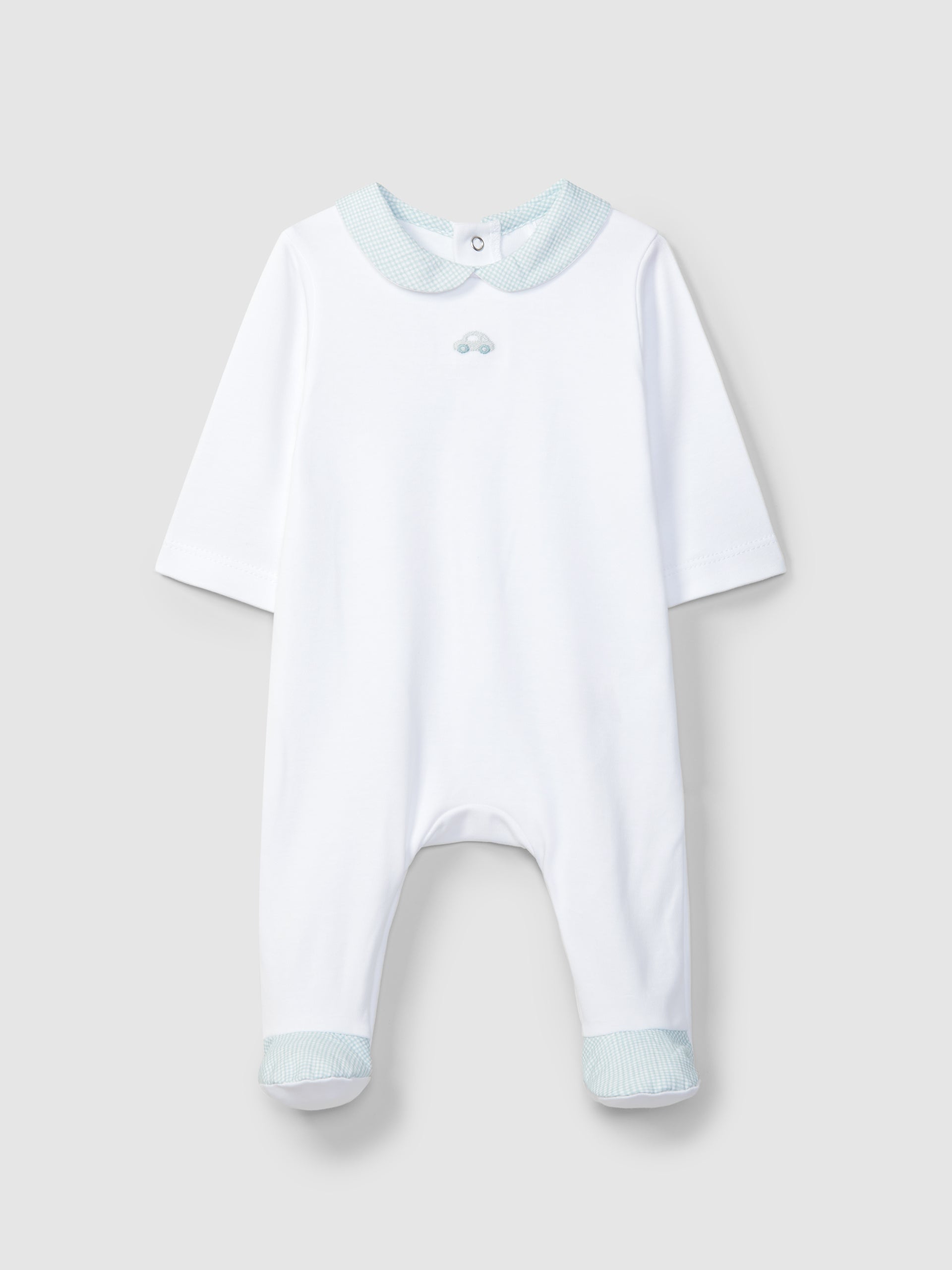 BABYGROW BRODE SUR LA POITRINE ET DETAILS EN TISSU IMPRIME