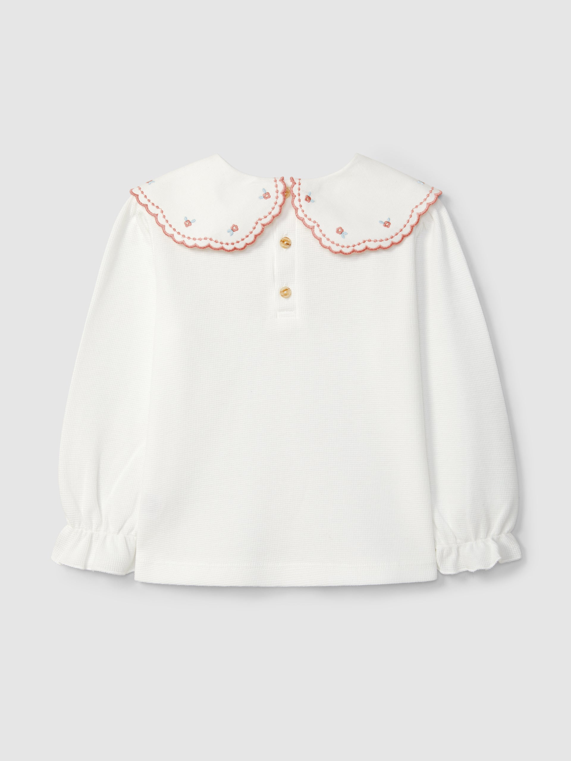 LONGSLEEVE EN MAILLE GAUFREE A COL BRODE