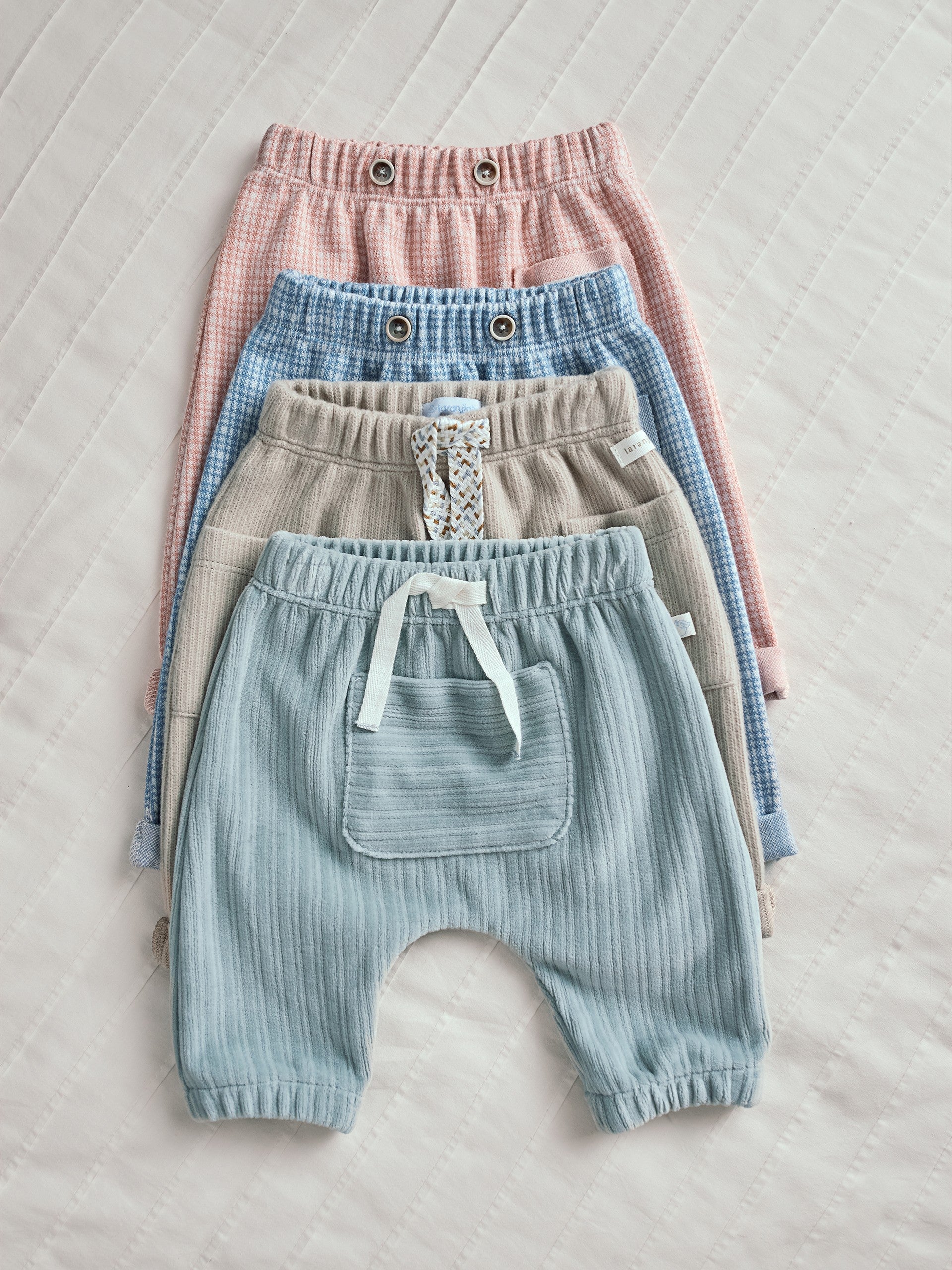PANTALON PULL-UP EN COTON BIOLOGIQUE AVEC CORDON DECORATIF