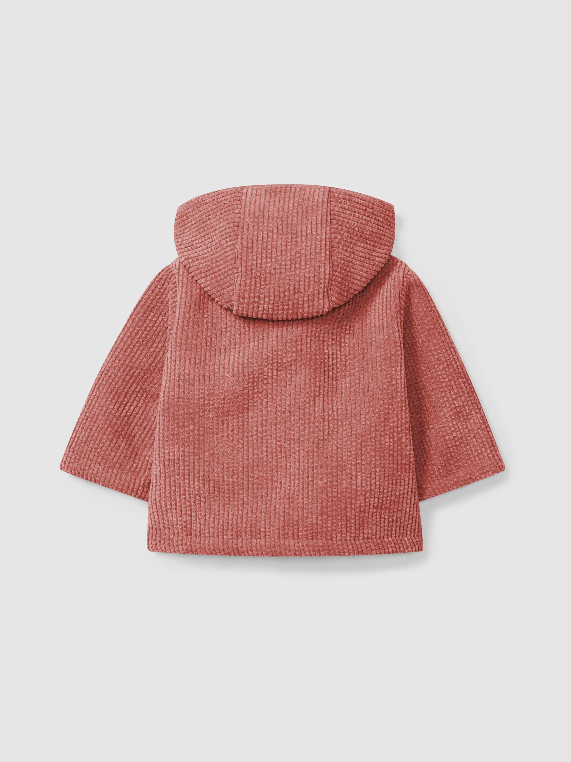 VESTE A CAPUCHE EN VELOURS COTELE AVEC FOURRURE