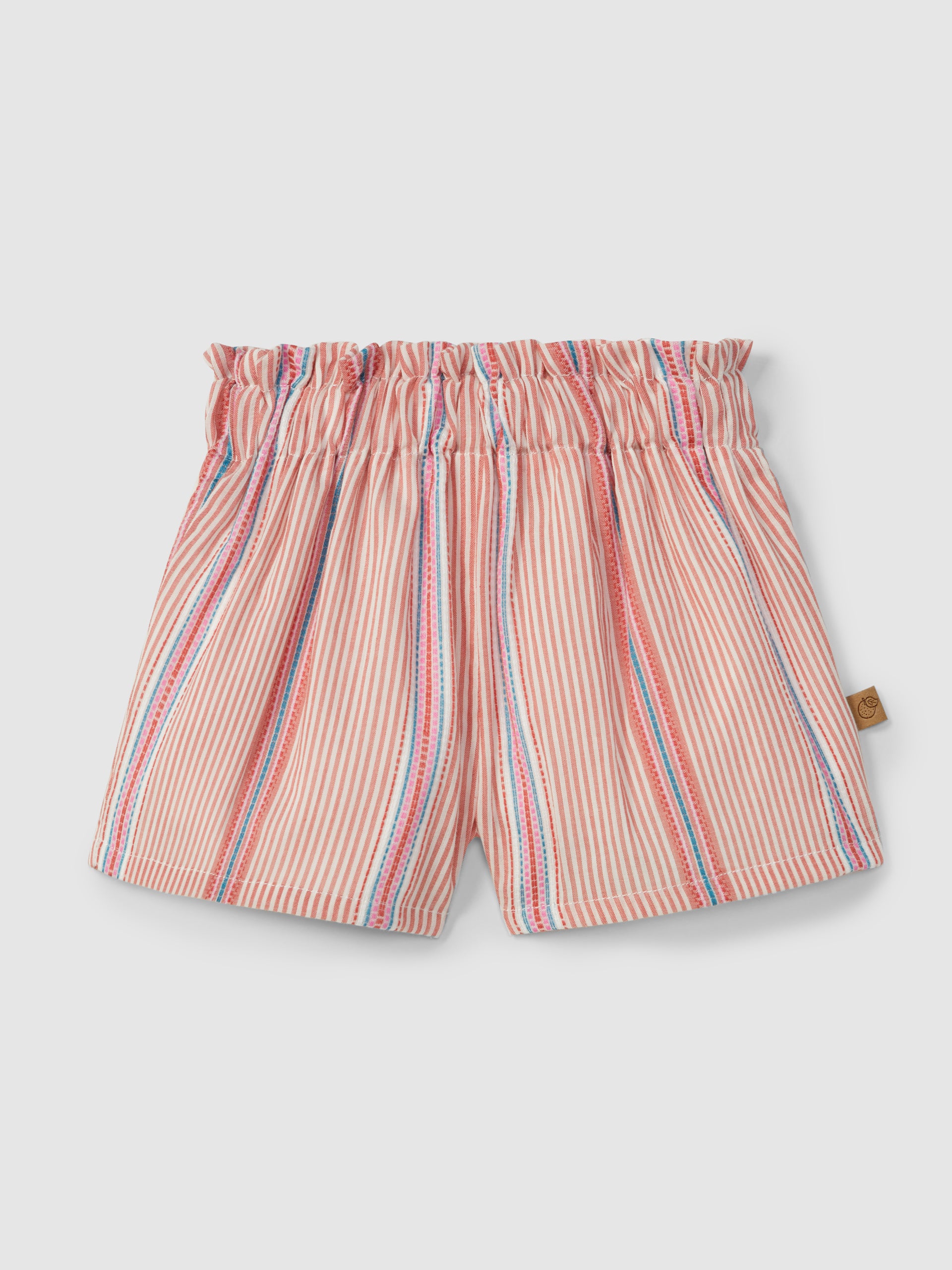 SHORT PULL-UP EN TISSU A RAYURES AVEC JACQUARD