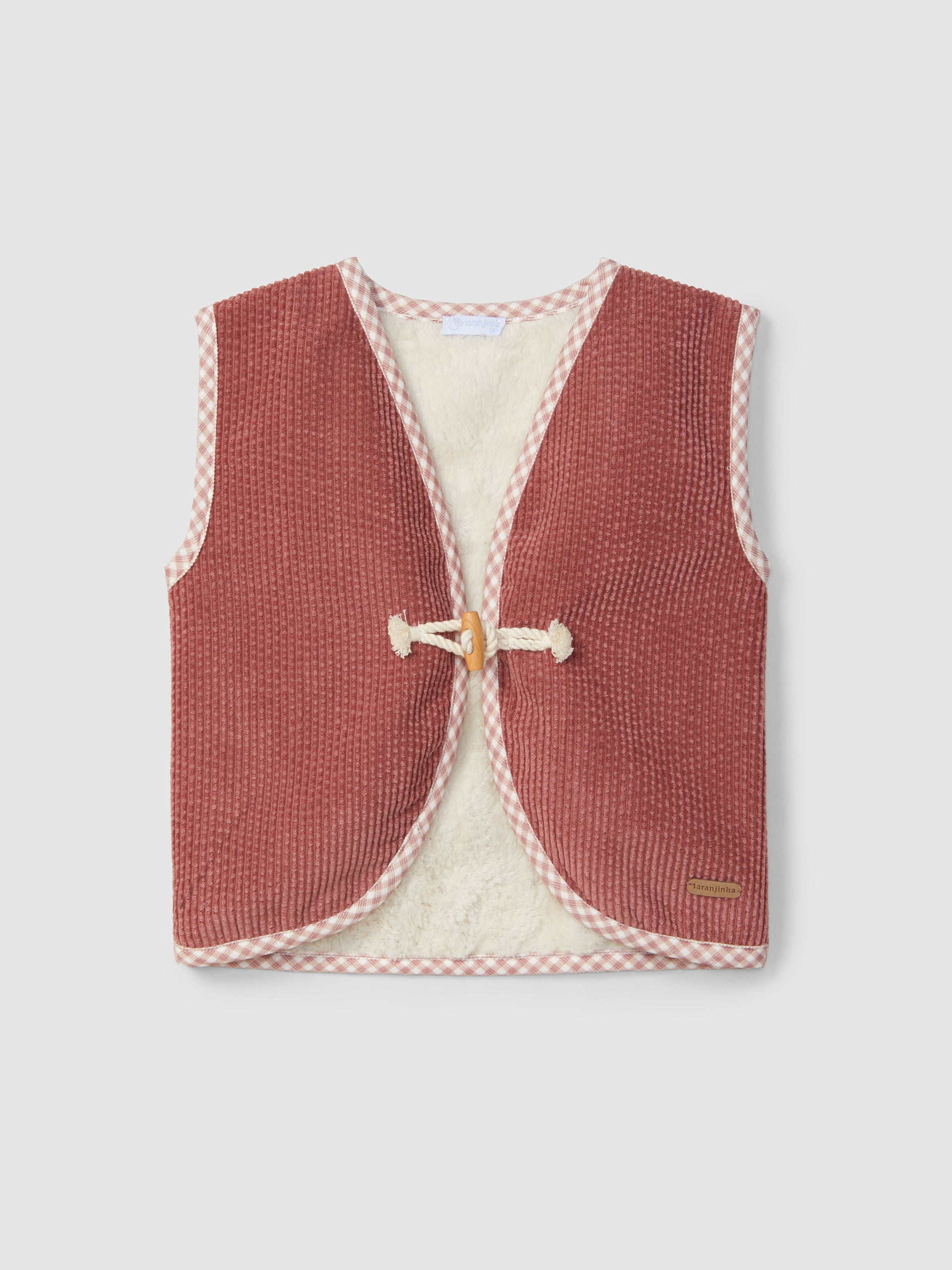 GILET EN VELOURS COTELE AVEC FOURRURE