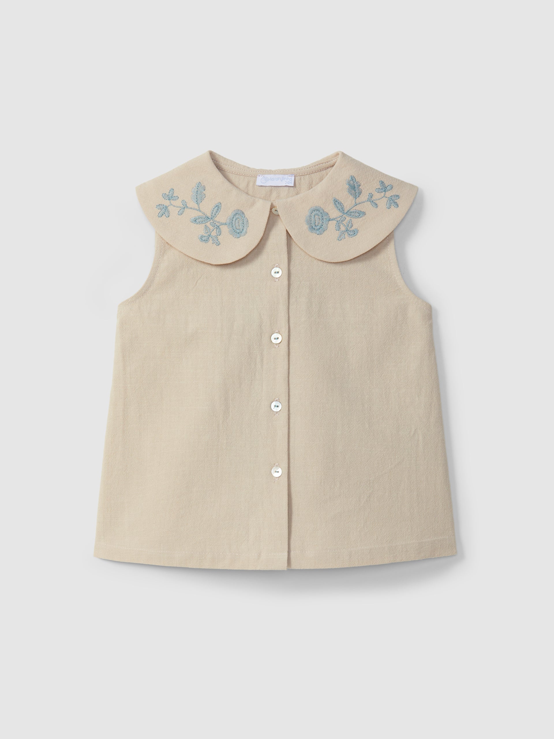 BLOUSE COTON TEXTURE ET BRODERIE