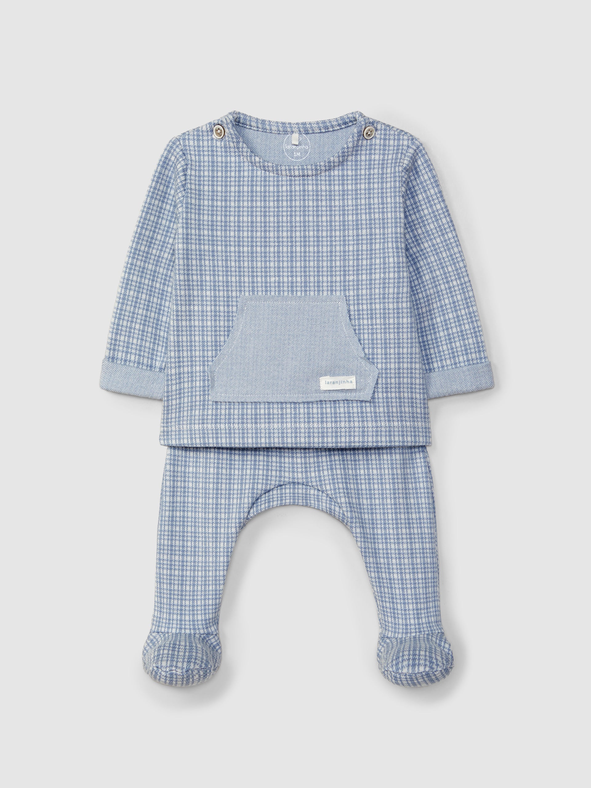 ENSEMBLE DEUX PIECES EN MAILLE JACQUARD A CARREAUX