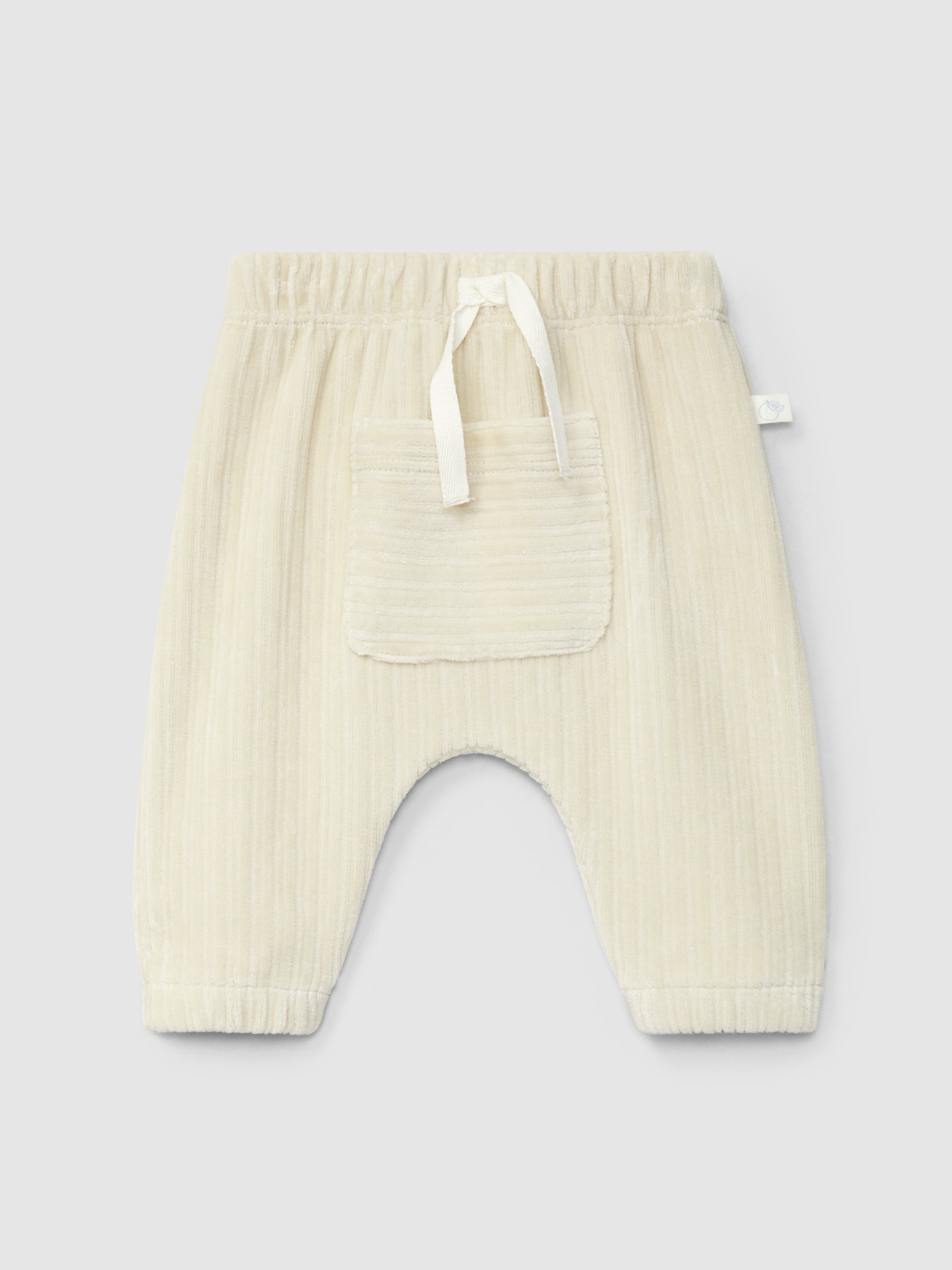 PANTALON PULL-UP EN VELOURS CANNELE AVEC POCHE