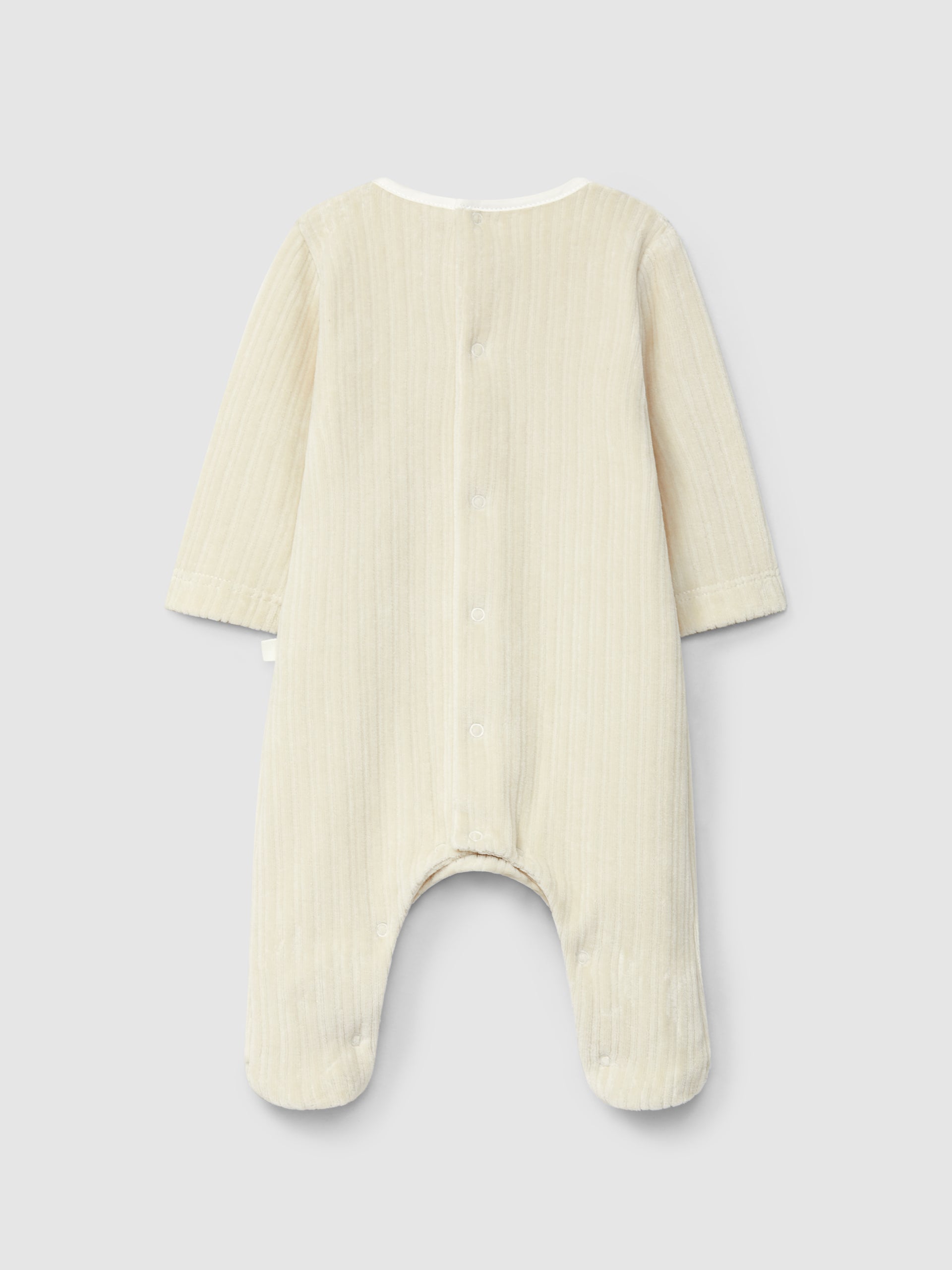 BABYGROW A COL ROND EN VELOURS CANNELE