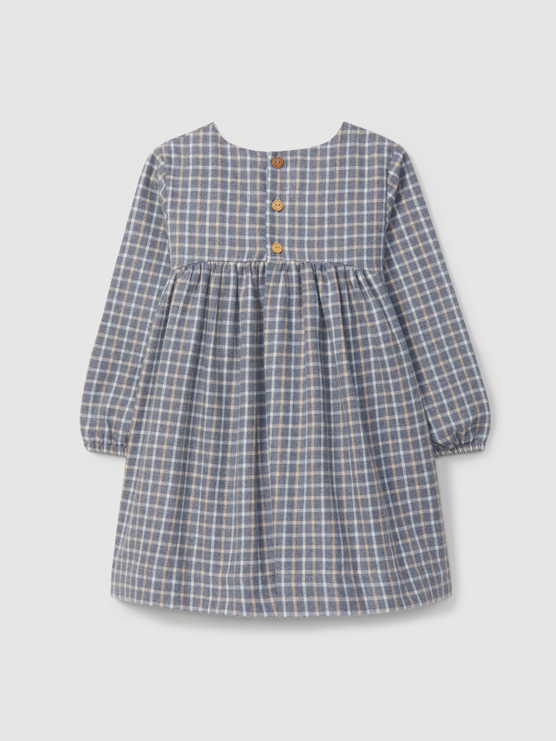 ROBE A CARREAUX BRODEE EN FIL DE LAINE