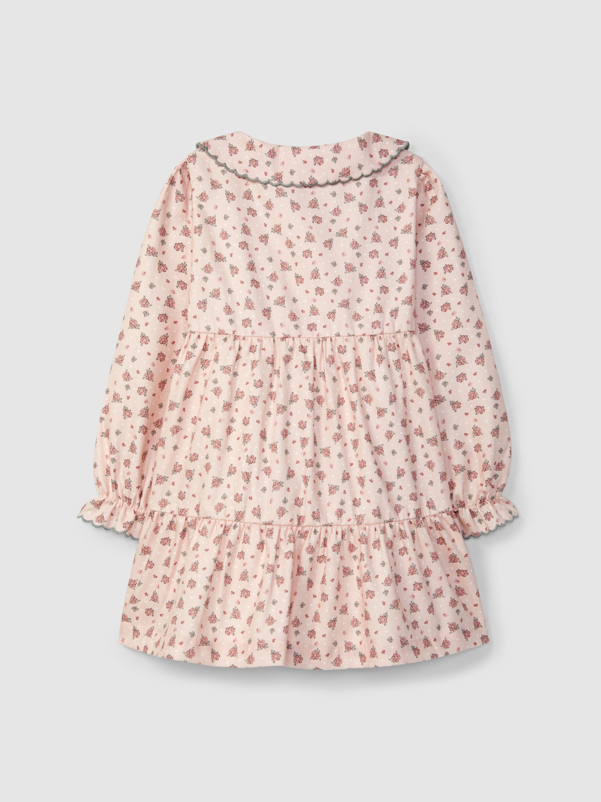 ROBE A FLEURS DELICATES ET COL BRODE DE COULEUR EN CONTRASTE