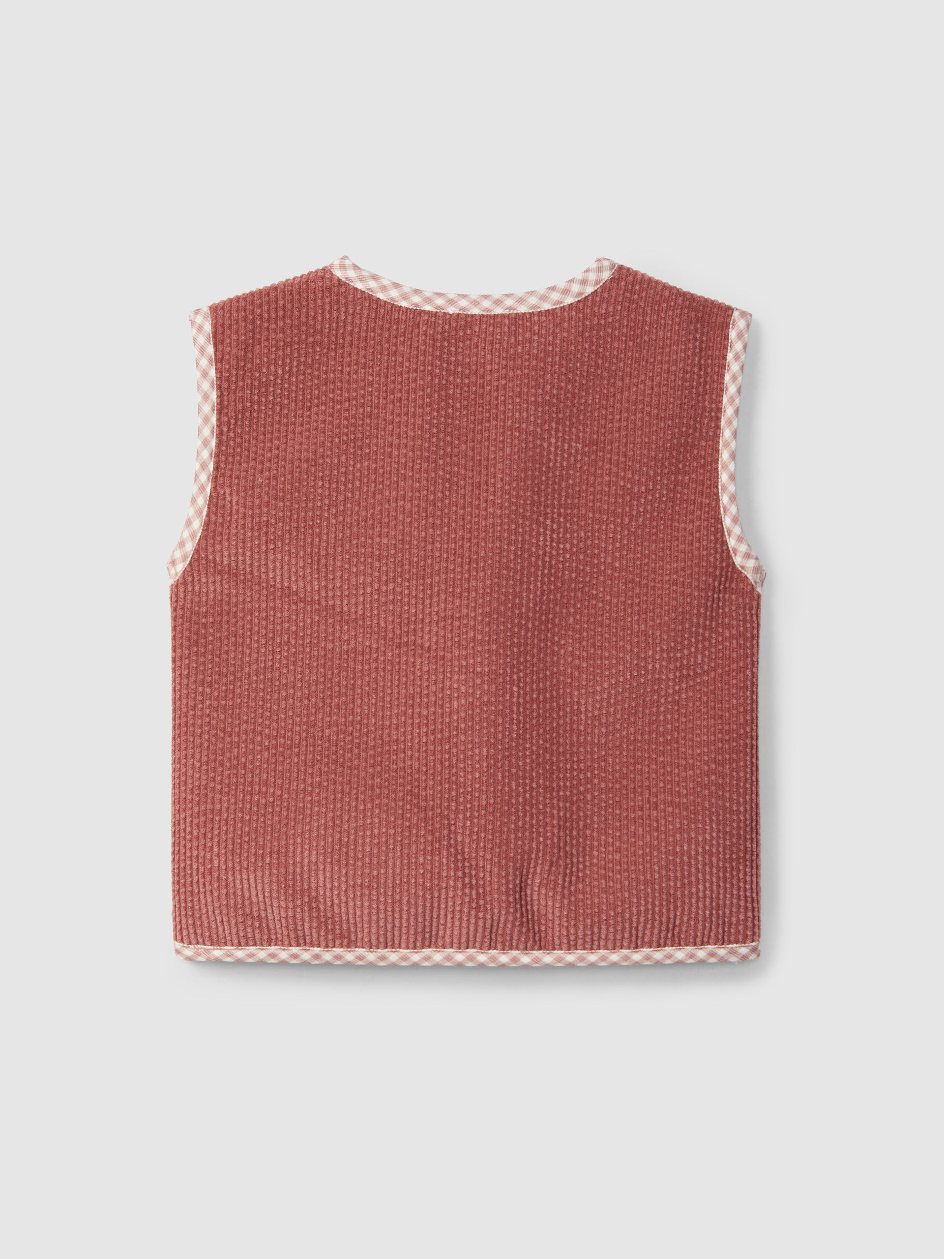 GILET EN VELOURS COTELE AVEC FOURRURE