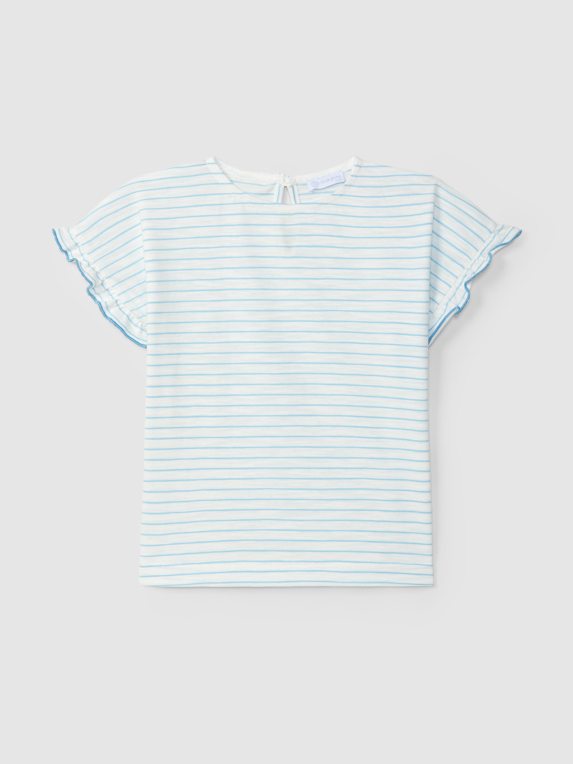 T-SHIRT RAYURES AVEC MANCHES A VOLANT