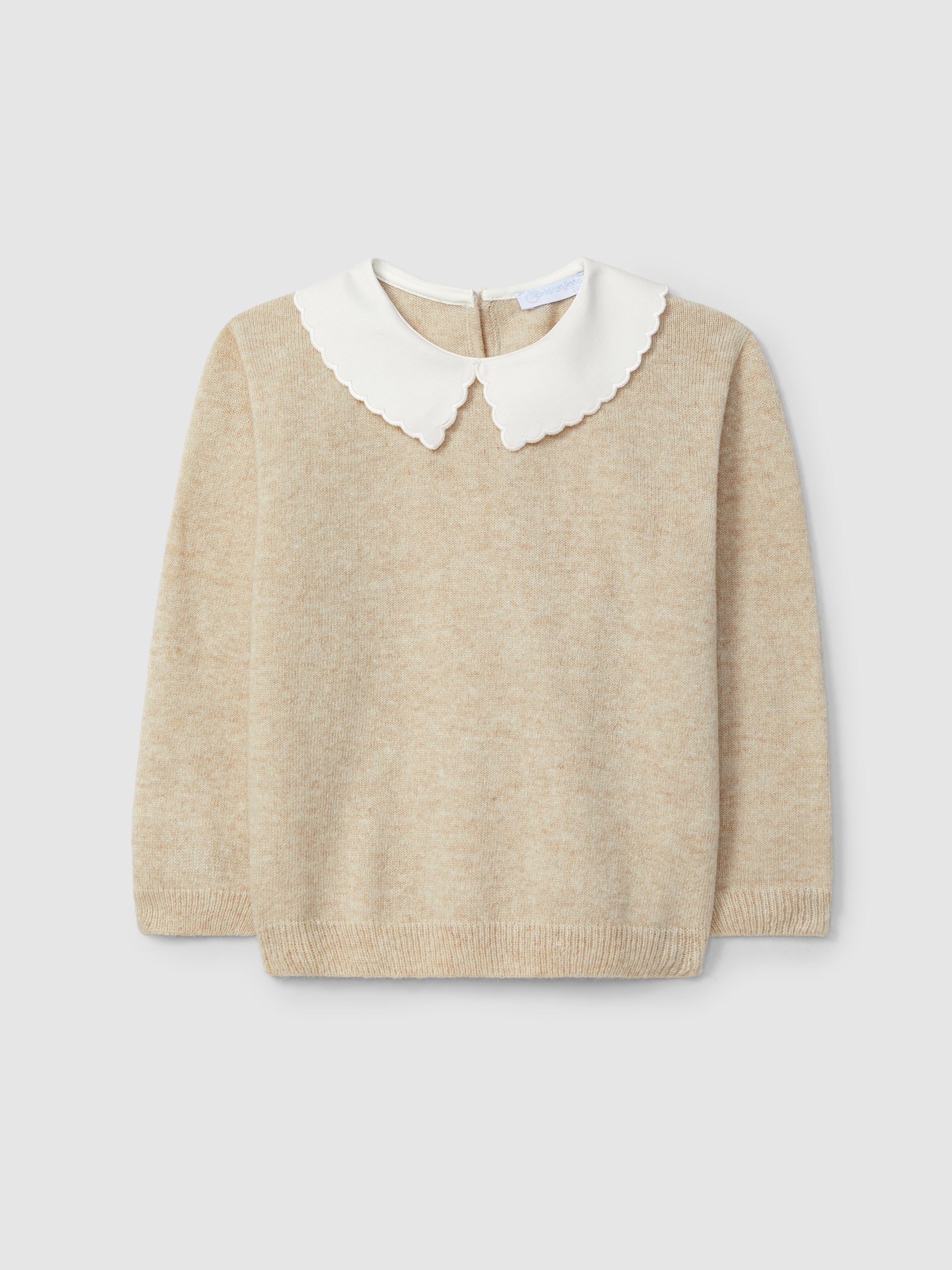 PULL TRICOTE A COL EN TISSU