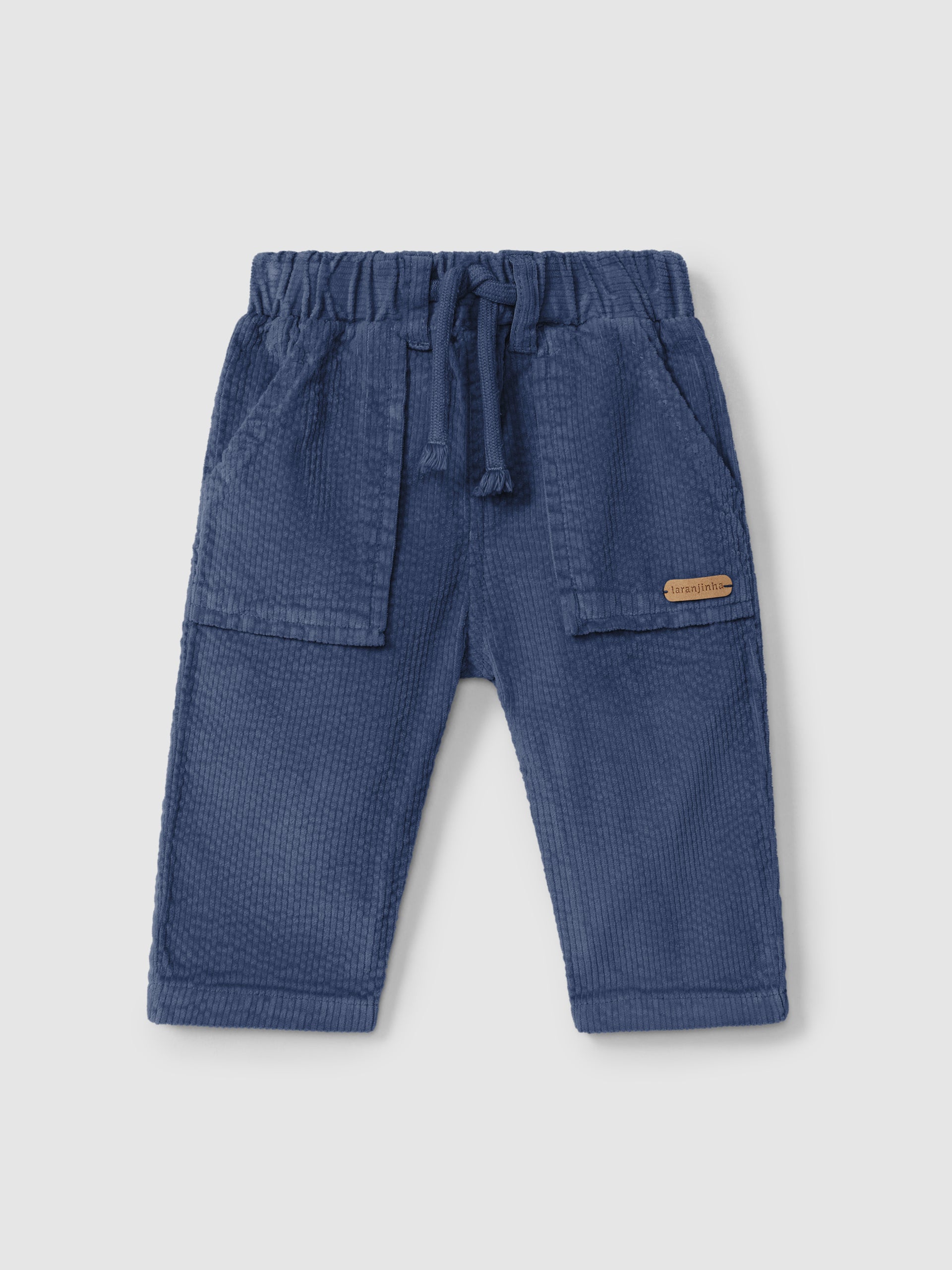 PANTALON PULL-UP EN VELOURS COTELE AVEC POCHES