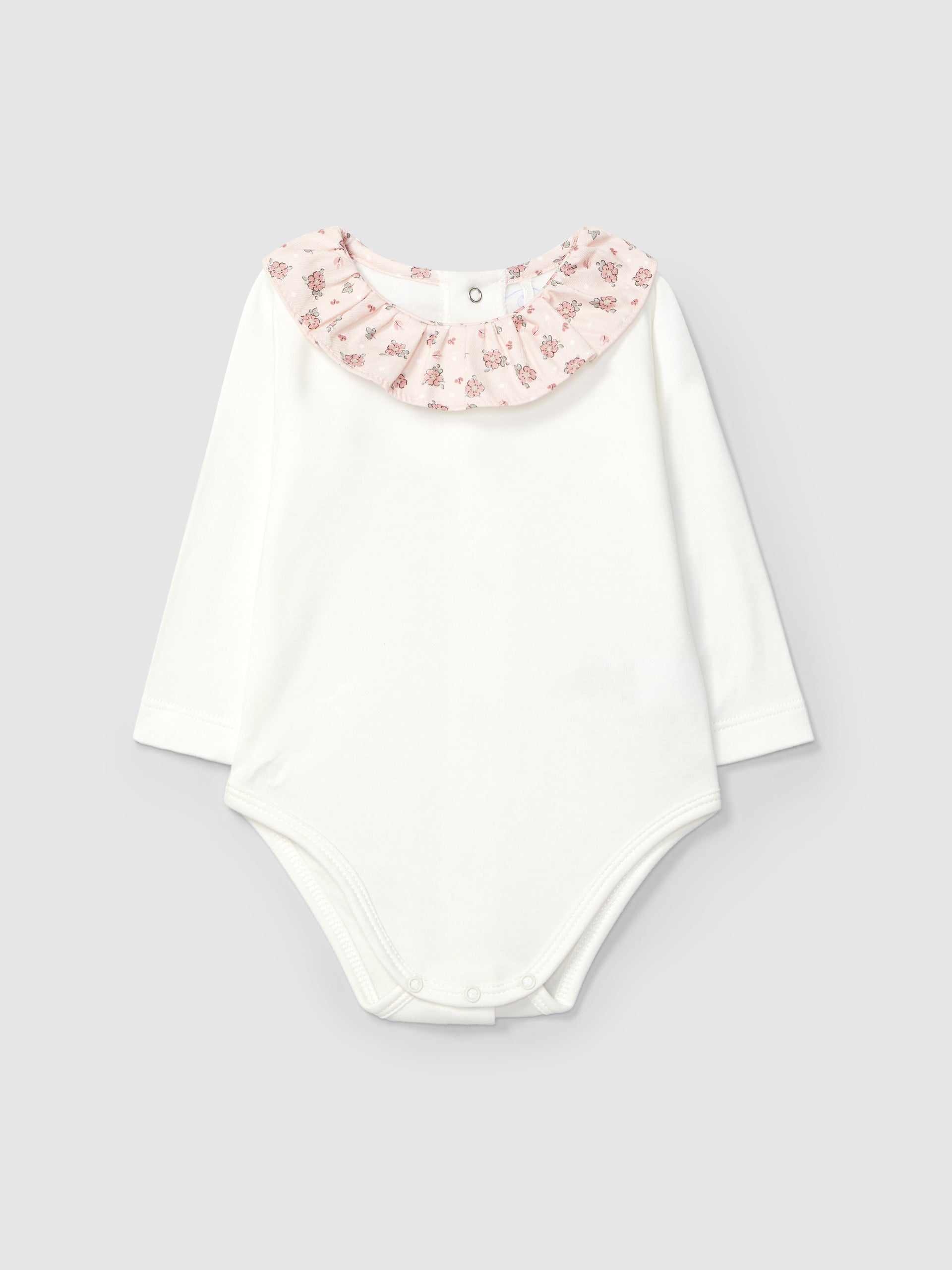 BODY A COL A VOLANT EN TISSU A FLEURS DELICATES