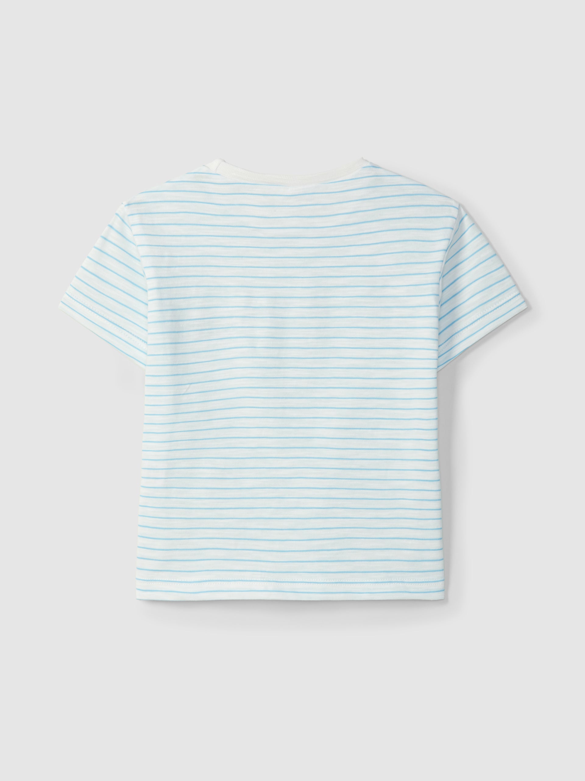 T-SHIRT A RAYURES AVEC BRODERIE