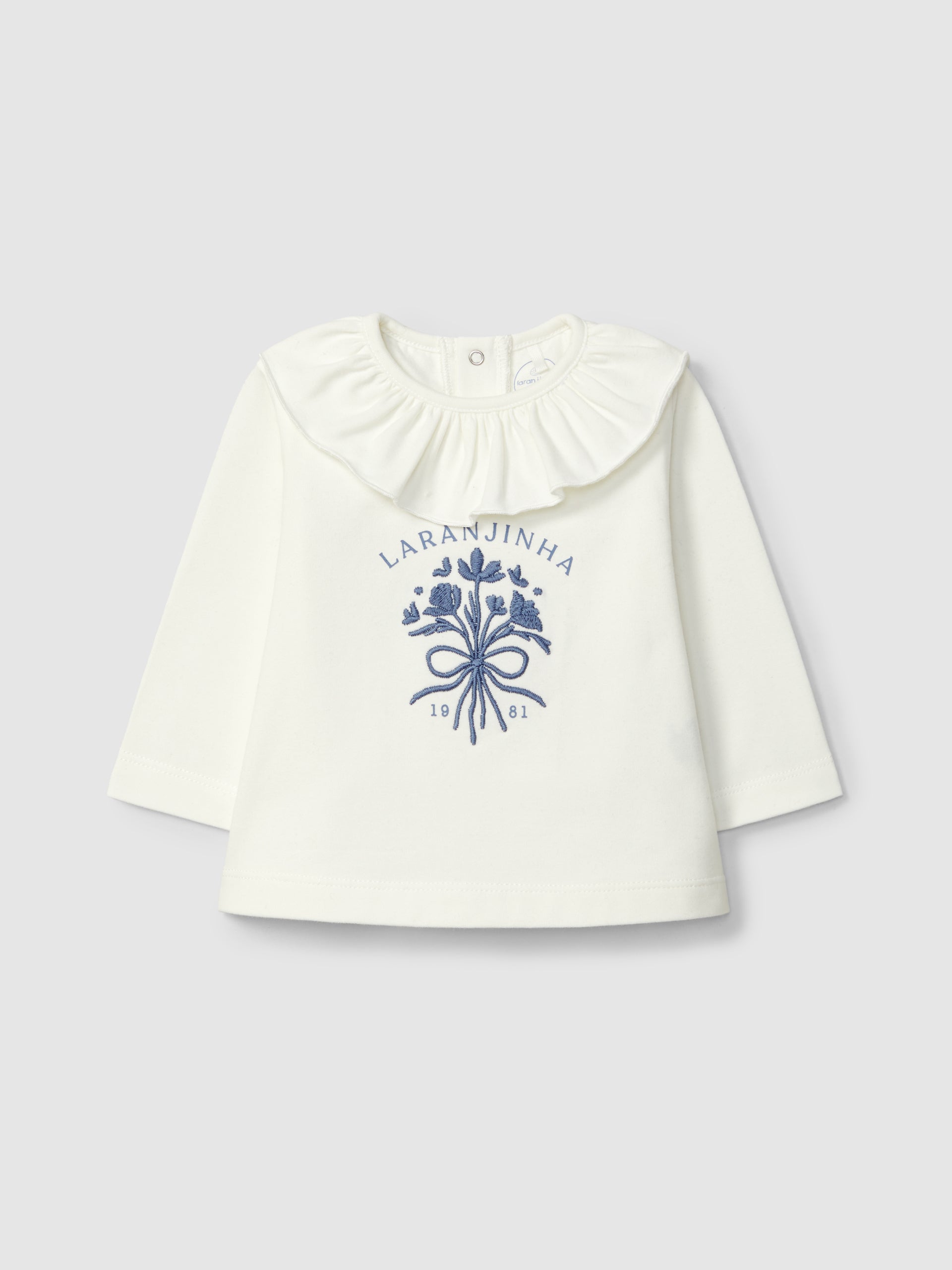 LONGSLEEVE A COL A VOLANT ET BRODERIE