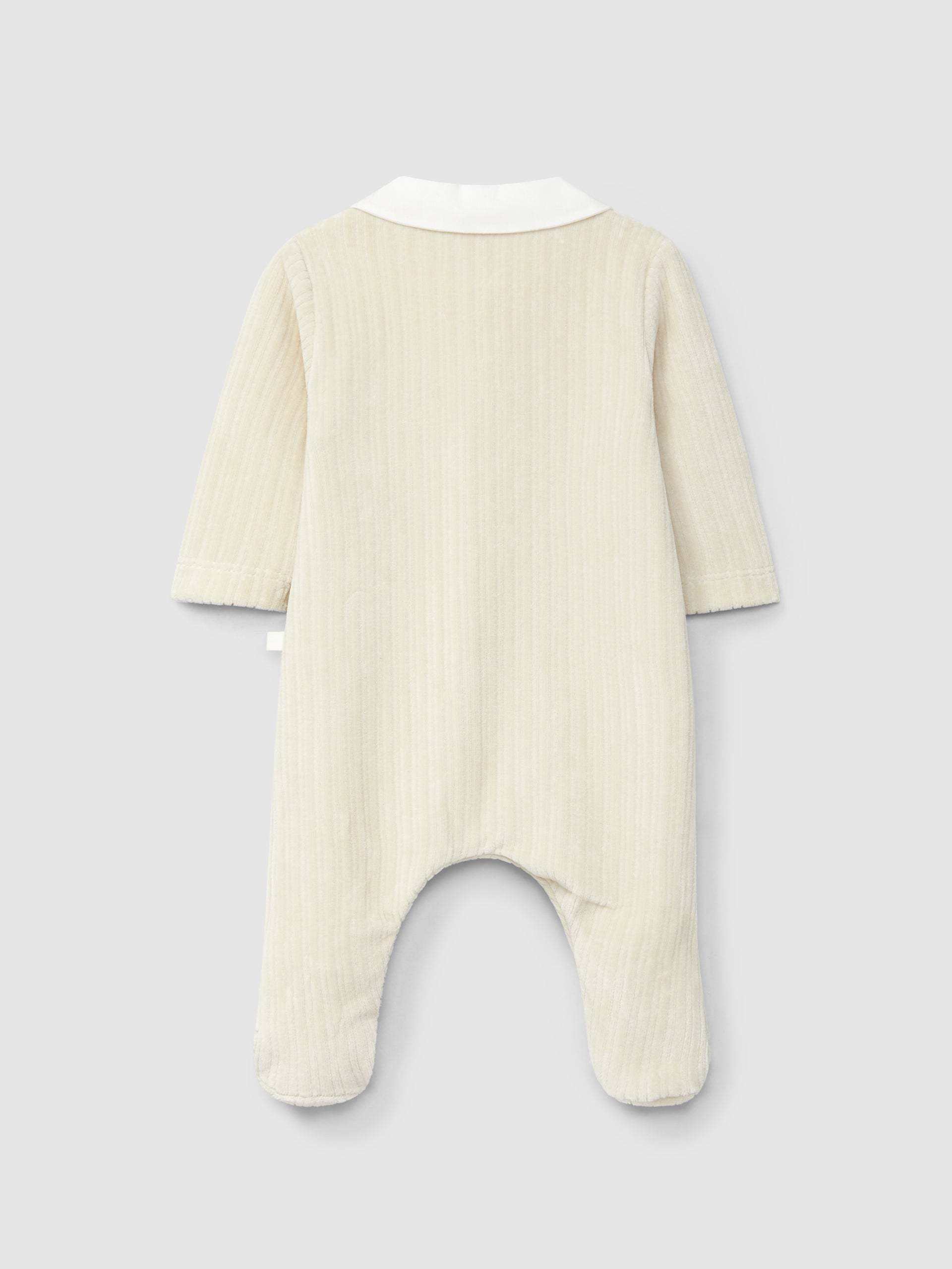 BABYGROW EN VELOURS CANNELE AVEC BOUTONS DECORATIFS
