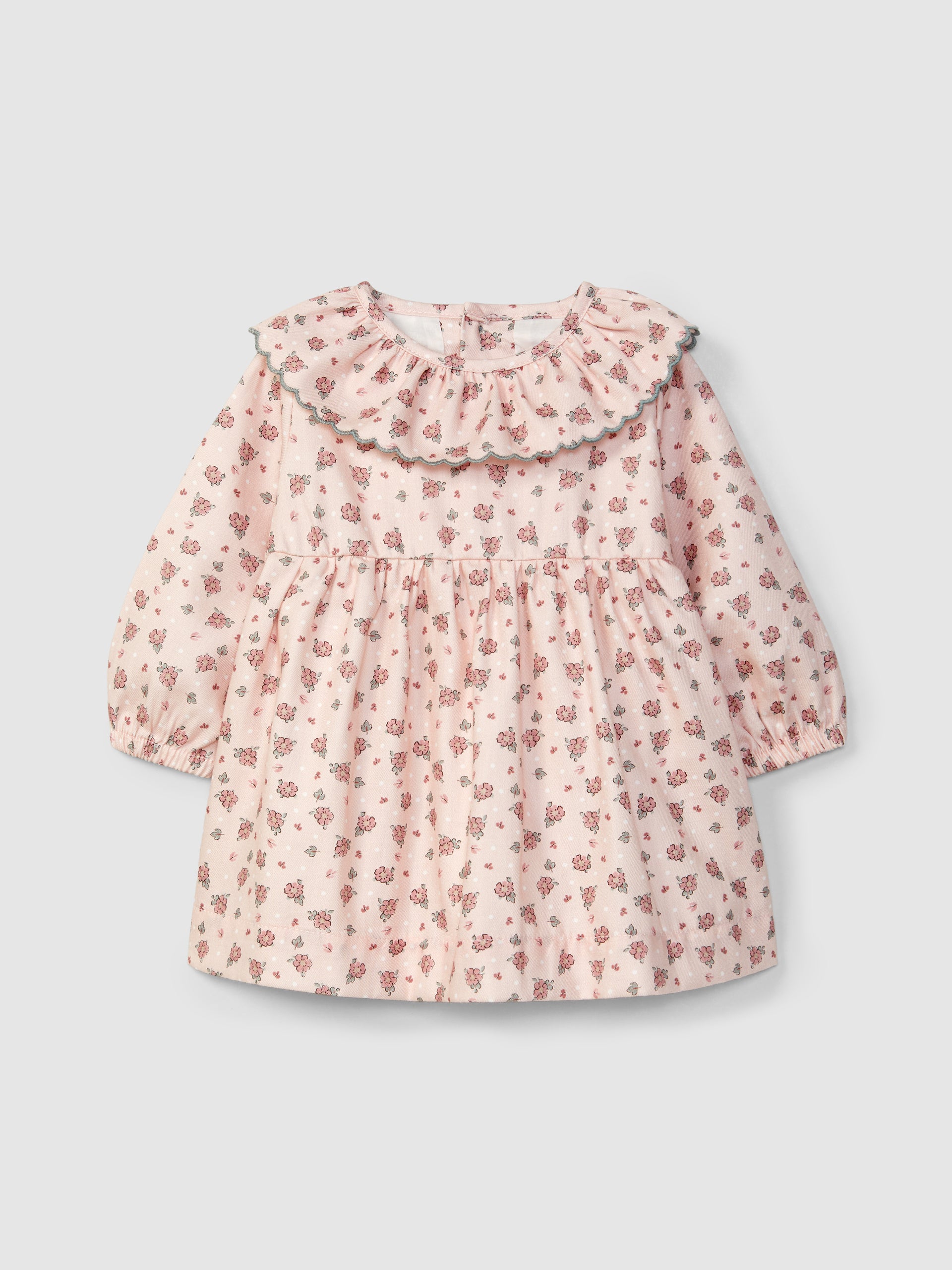 ROBE A FLEURS DELICATES A COL A VOLANT