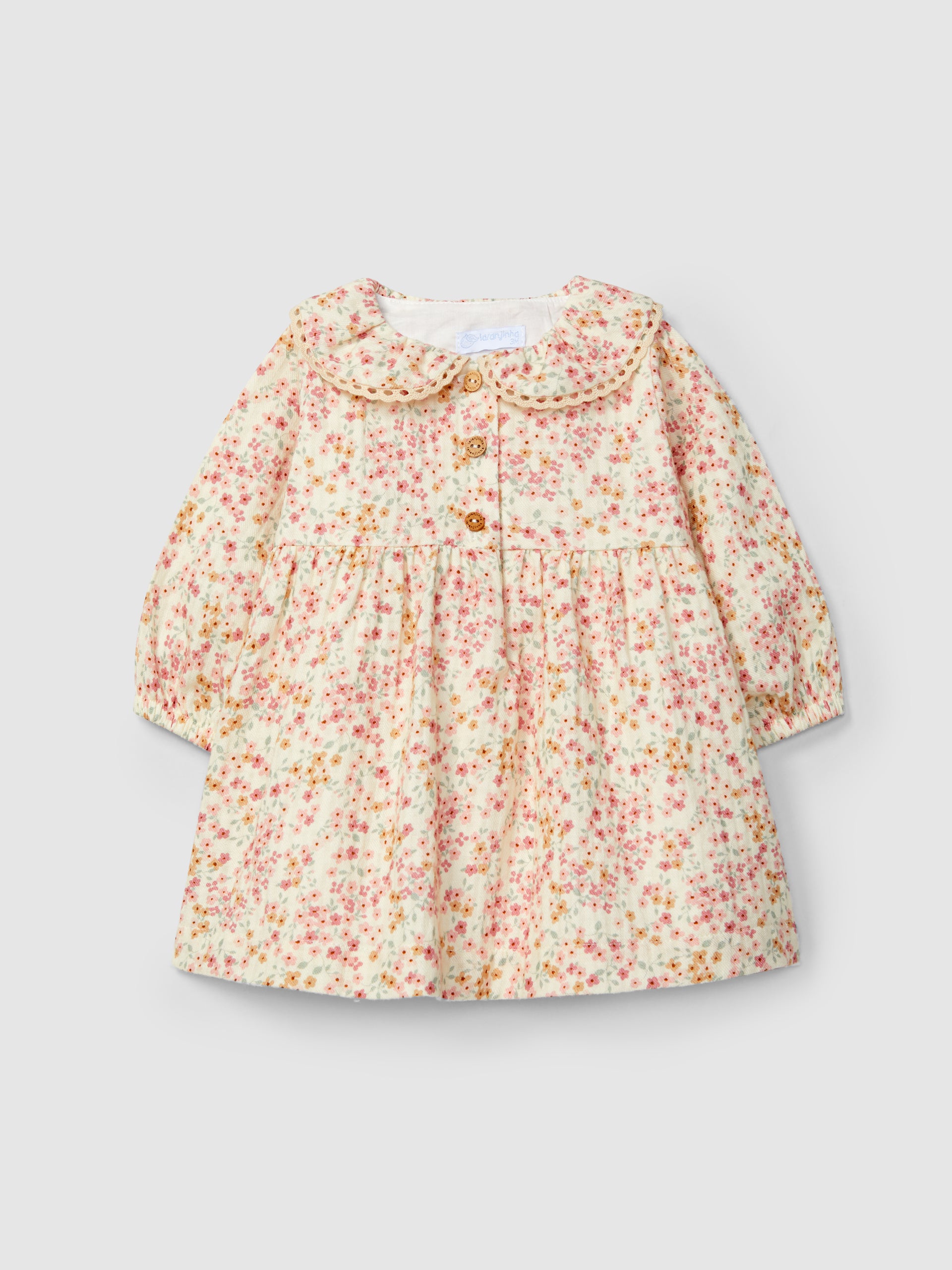 ROBE A FLEURS AVEC DETAIL EN DENTELLE AU COL