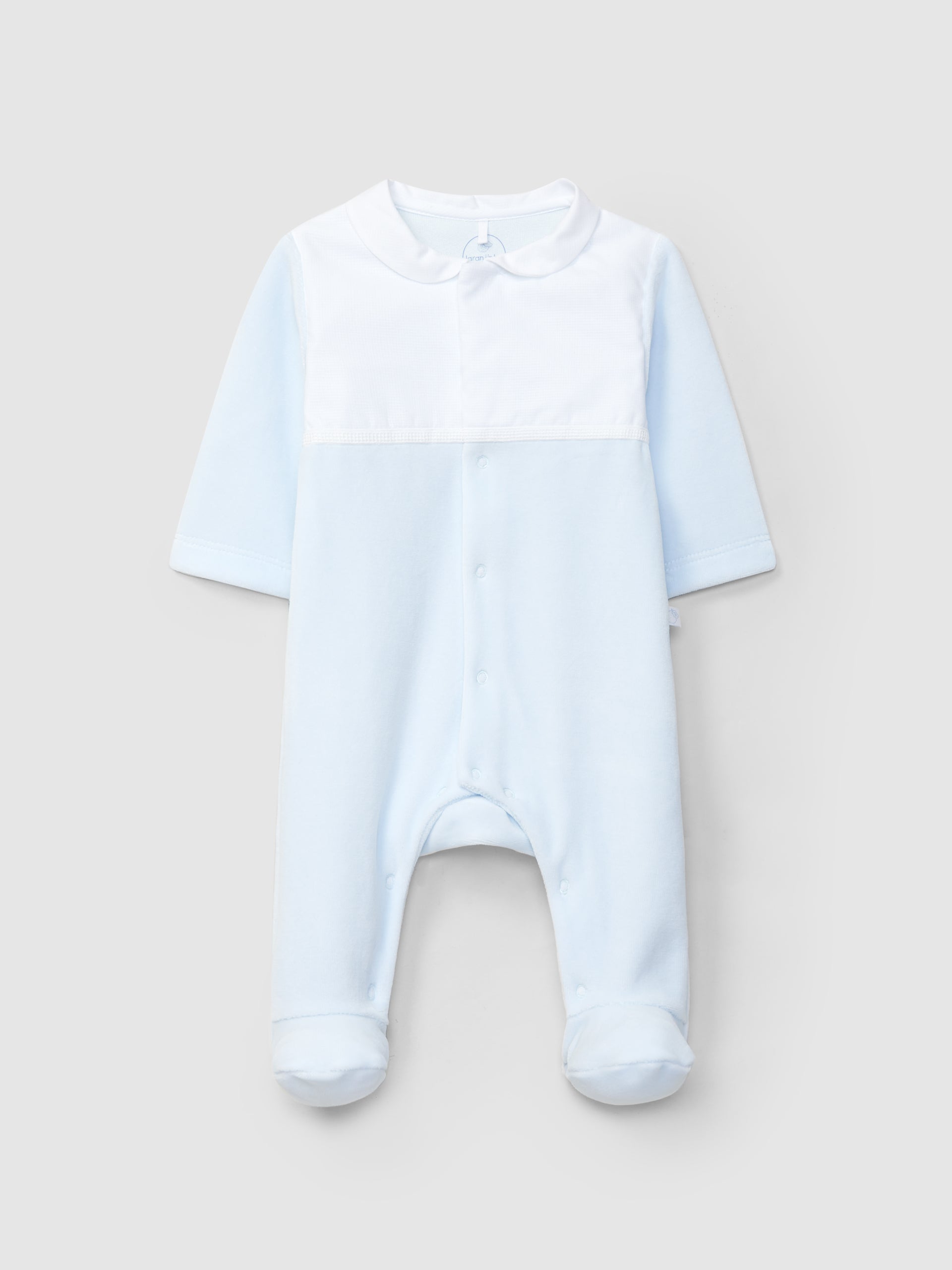 BABYGROW EN VELOURS AVEC DETAIL DE RUBAN BRODE