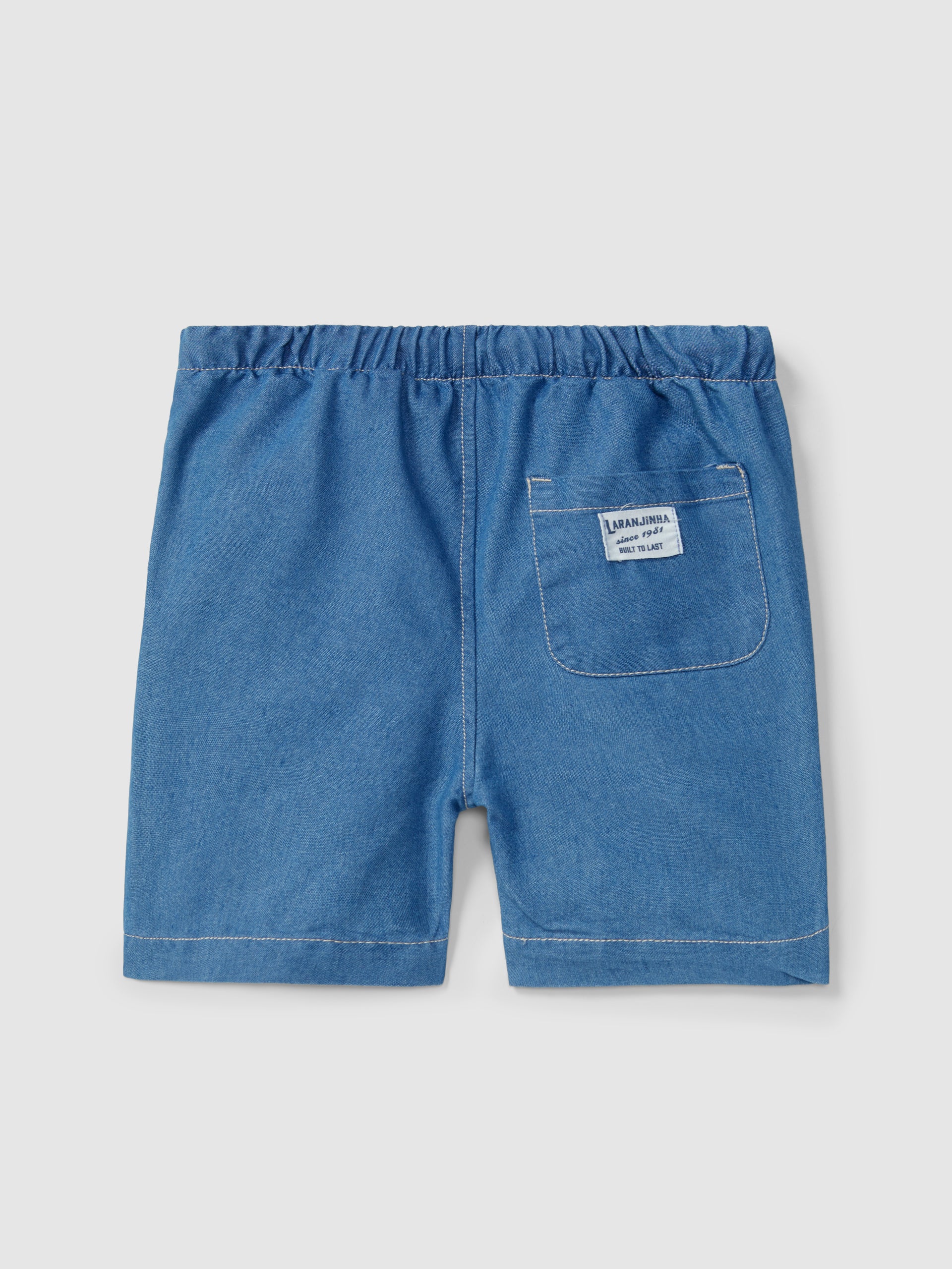 SHORT PULL-UP TROIS POCHES EN JEAN FIN