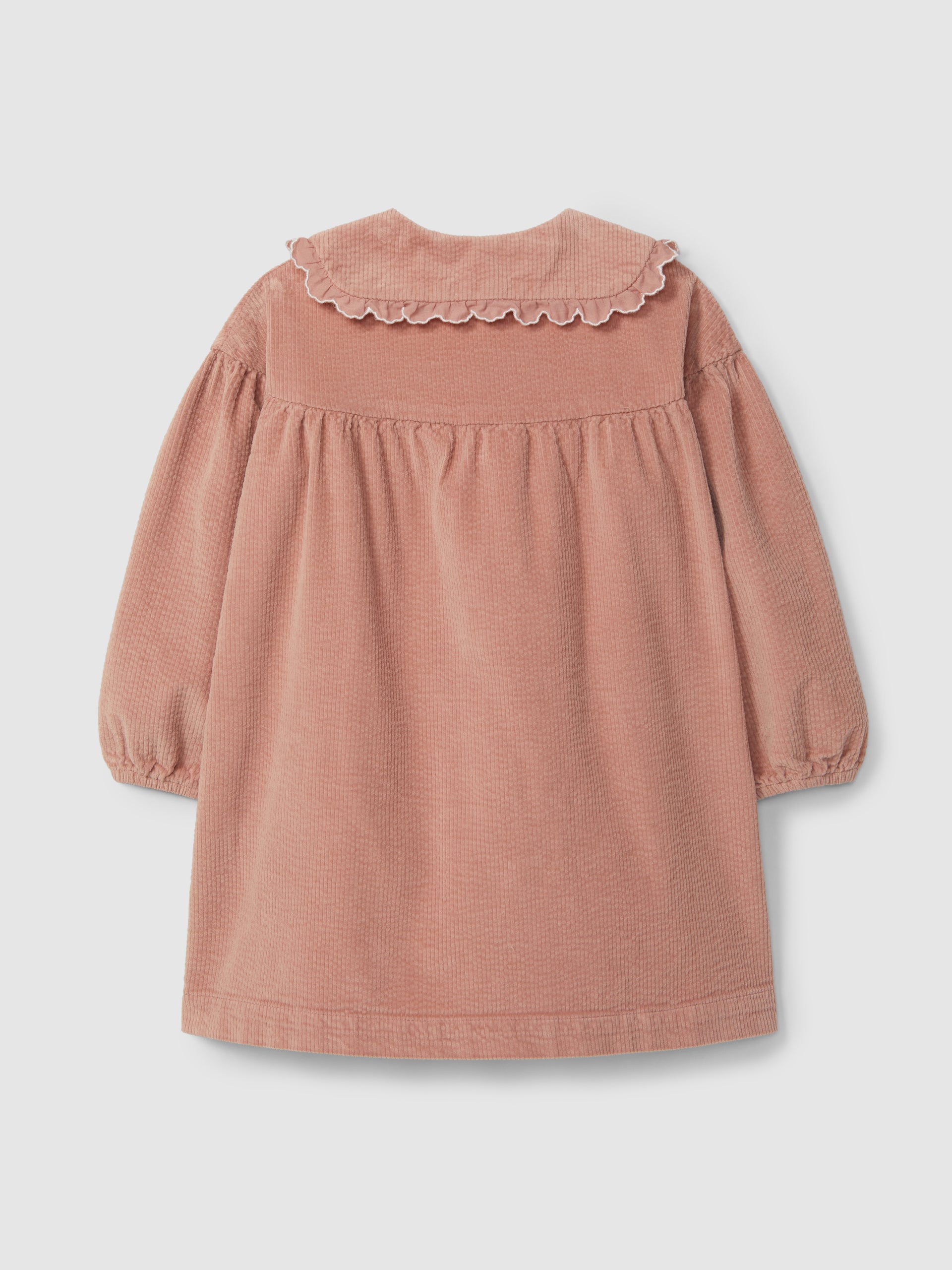 ROBE EN VELOURS COTELE AVEC DETAIL DE BRODERIE AU COL