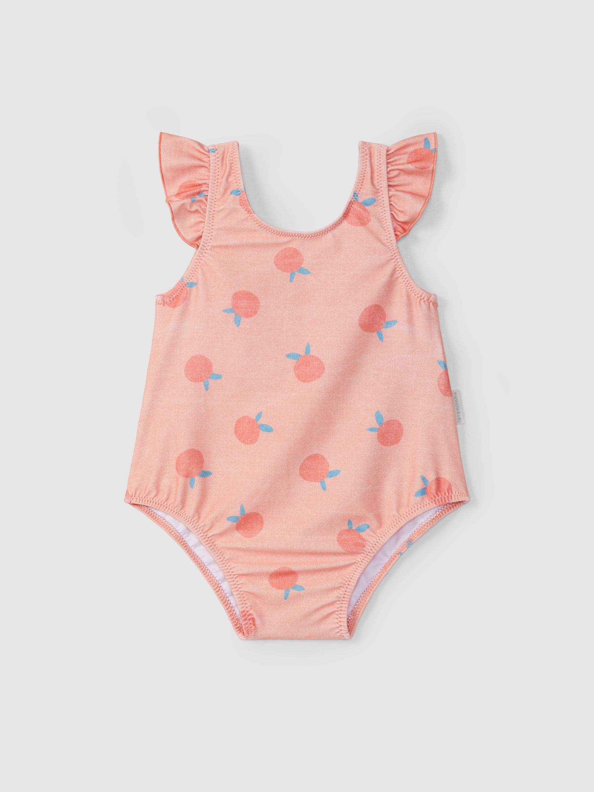 MAILLOT DE BAIN AVEC IMPRIME DE POMMES ET DETAIL DE VOLANT