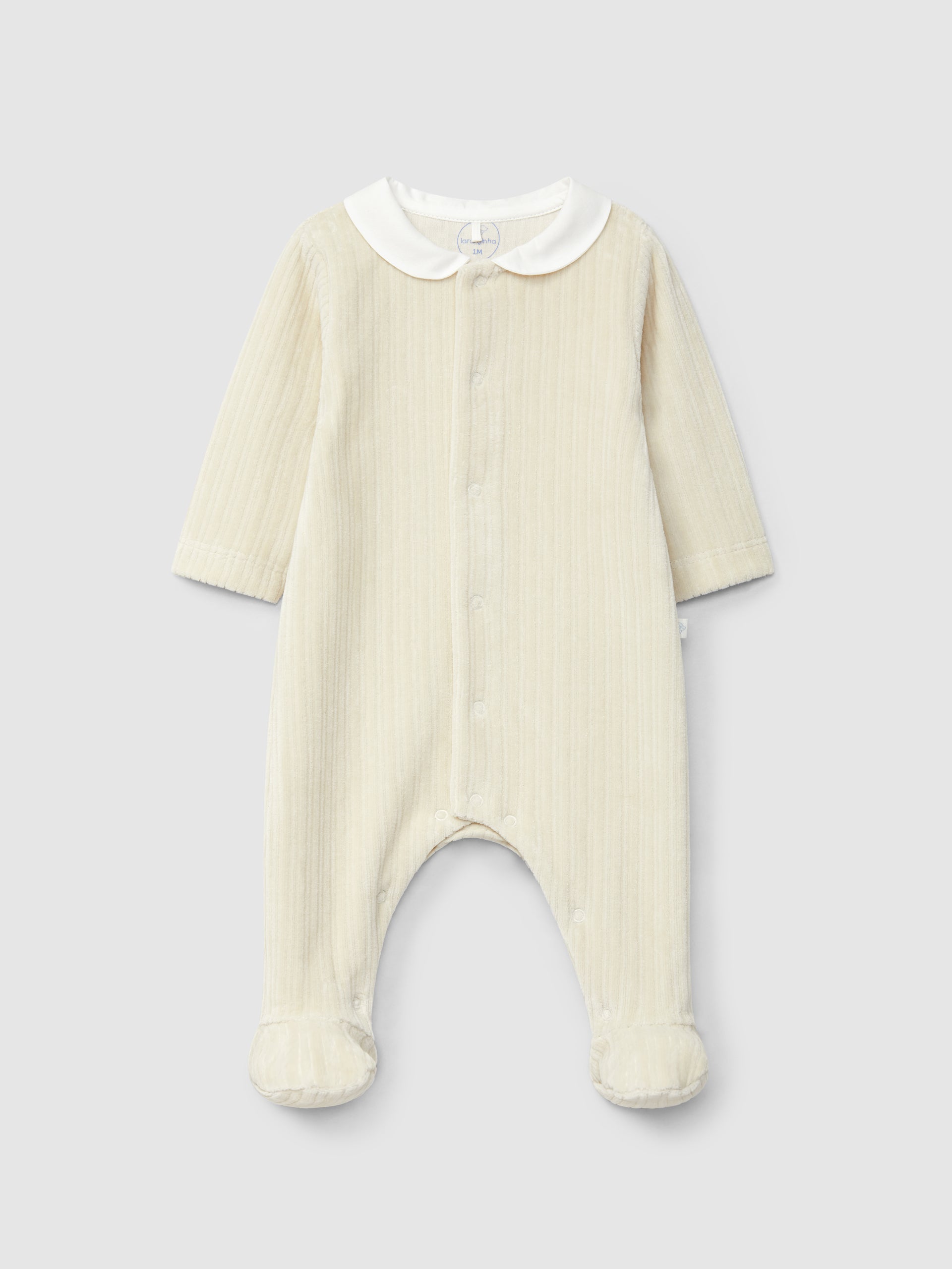 BABYGROW EN VELOURS CANNELE A COL CLAUDINE