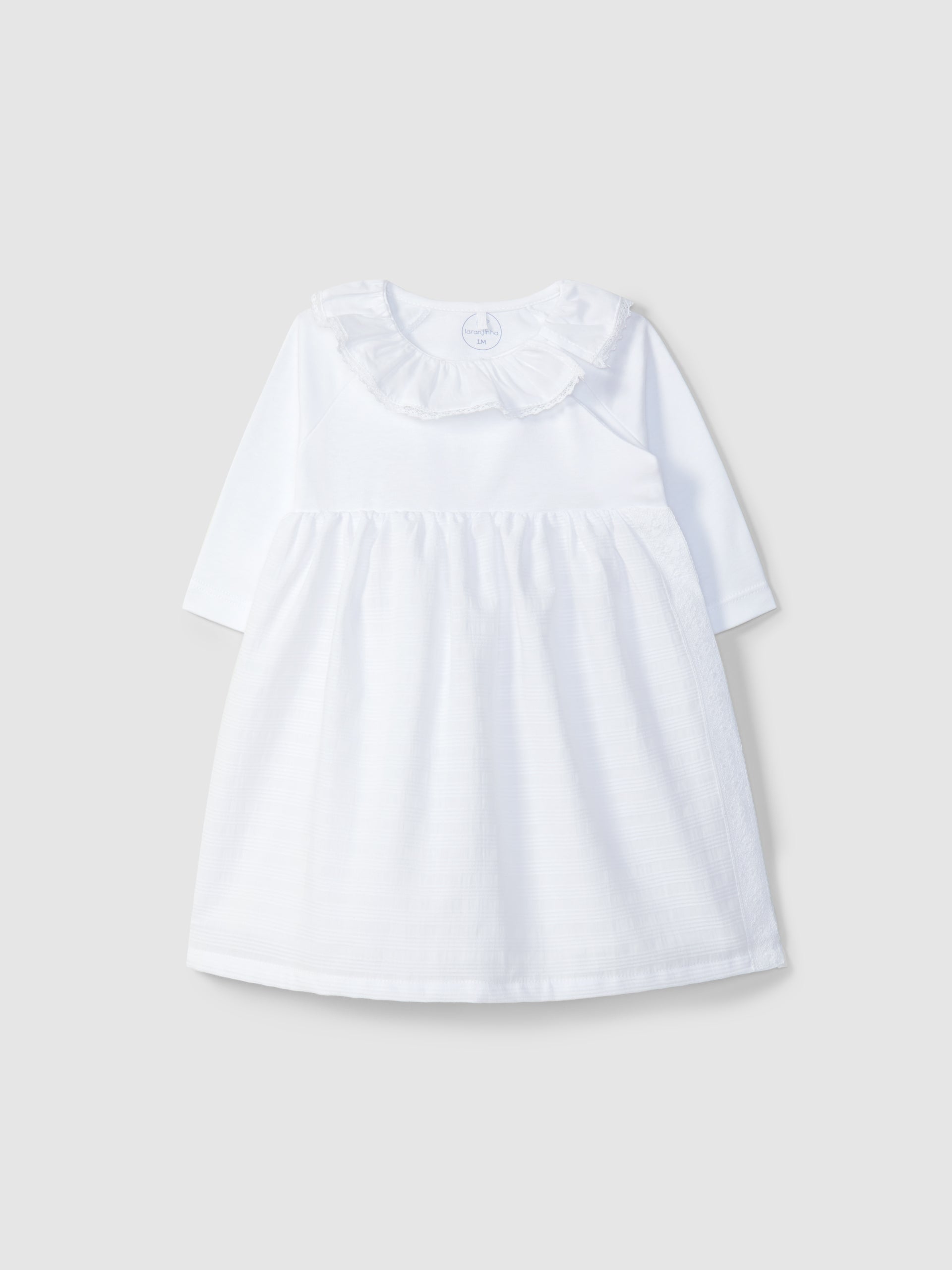LANGES EN TISSU JACQUARD A RAYURES ET DETAILS EN DENTELLE