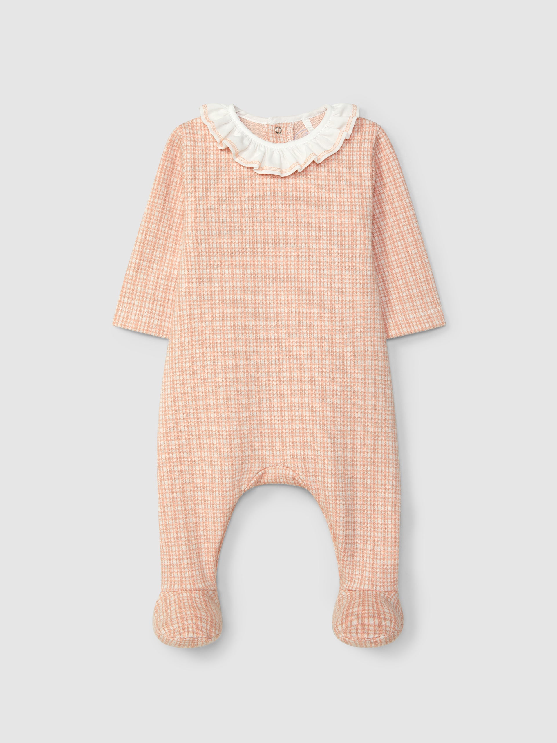 BABYGROW MAILLE JACQUARD A CARREAUX A COL A VOLANT