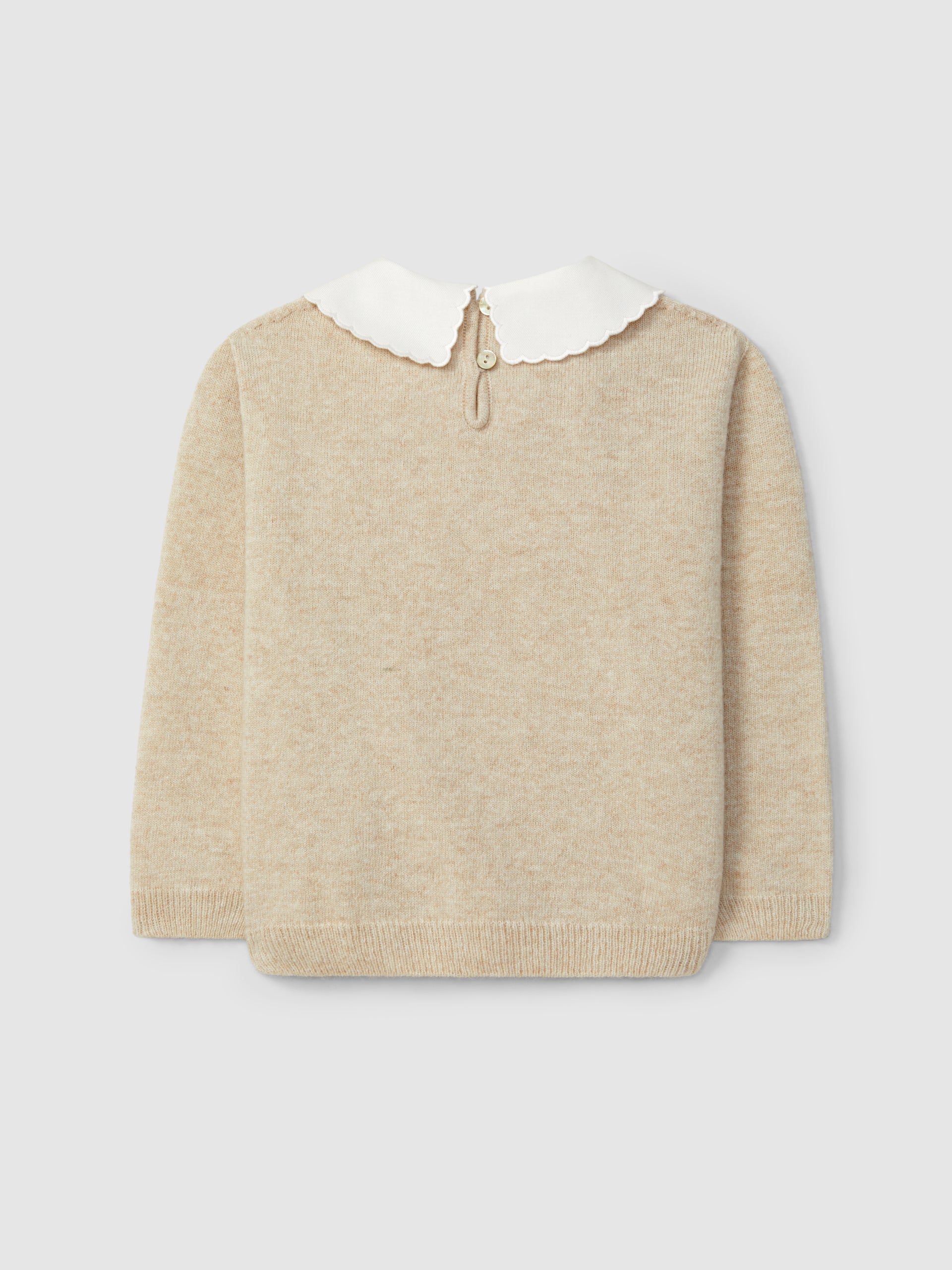 PULL TRICOTE A COL EN TISSU