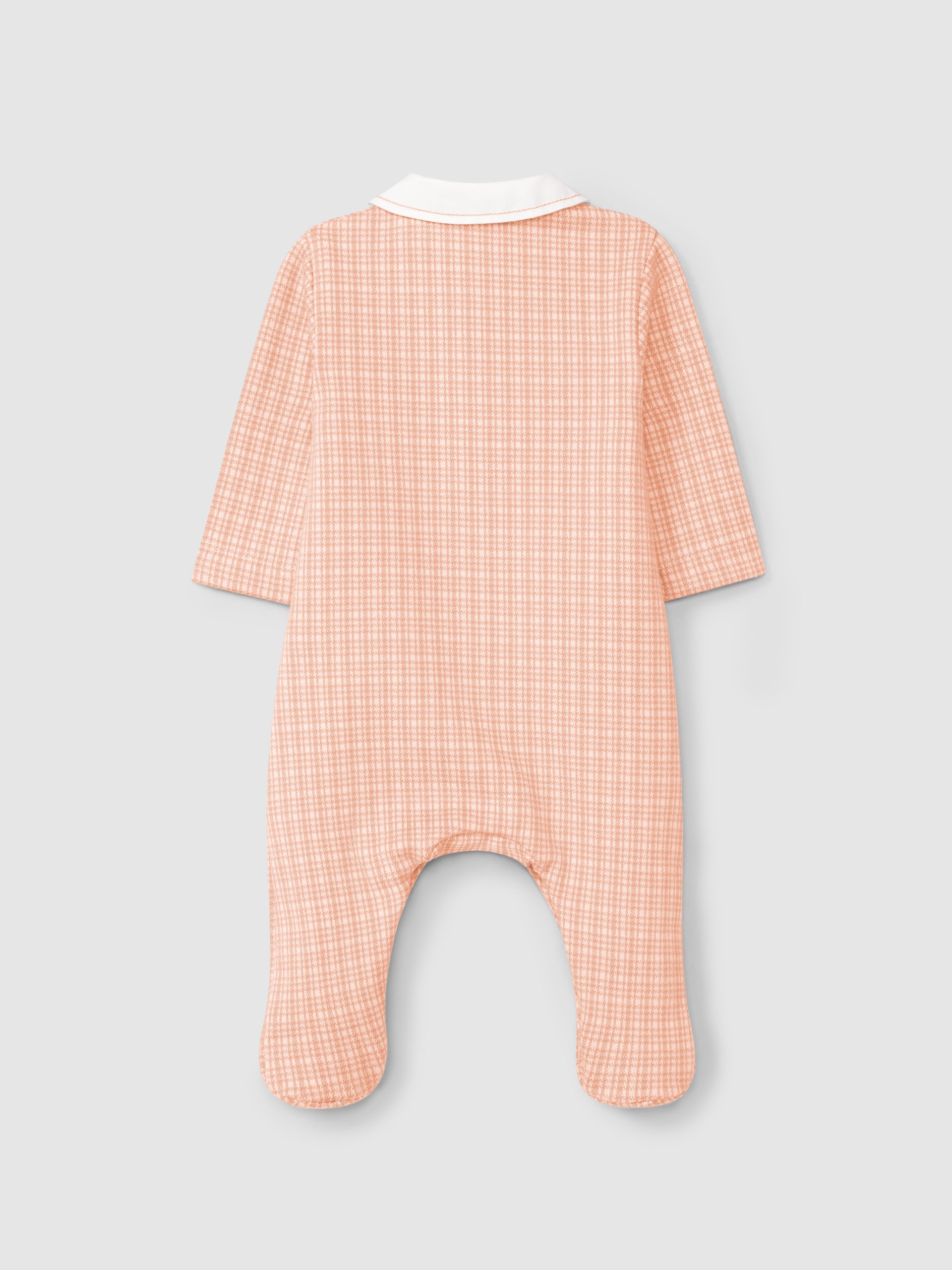 BABYGROW EN MAILLE JACQUARD A CARREAUX A COL CLAUDINE