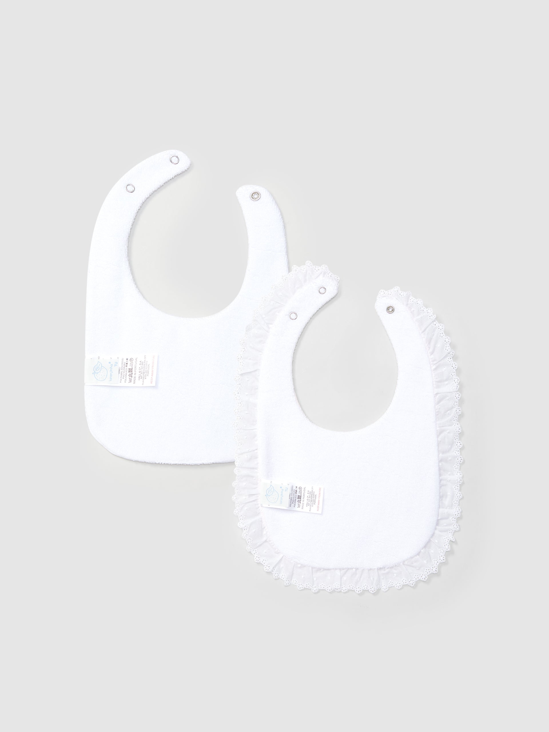 PACK DE DEUX BAVOIRS AVEC BRODERIE DELICATE
