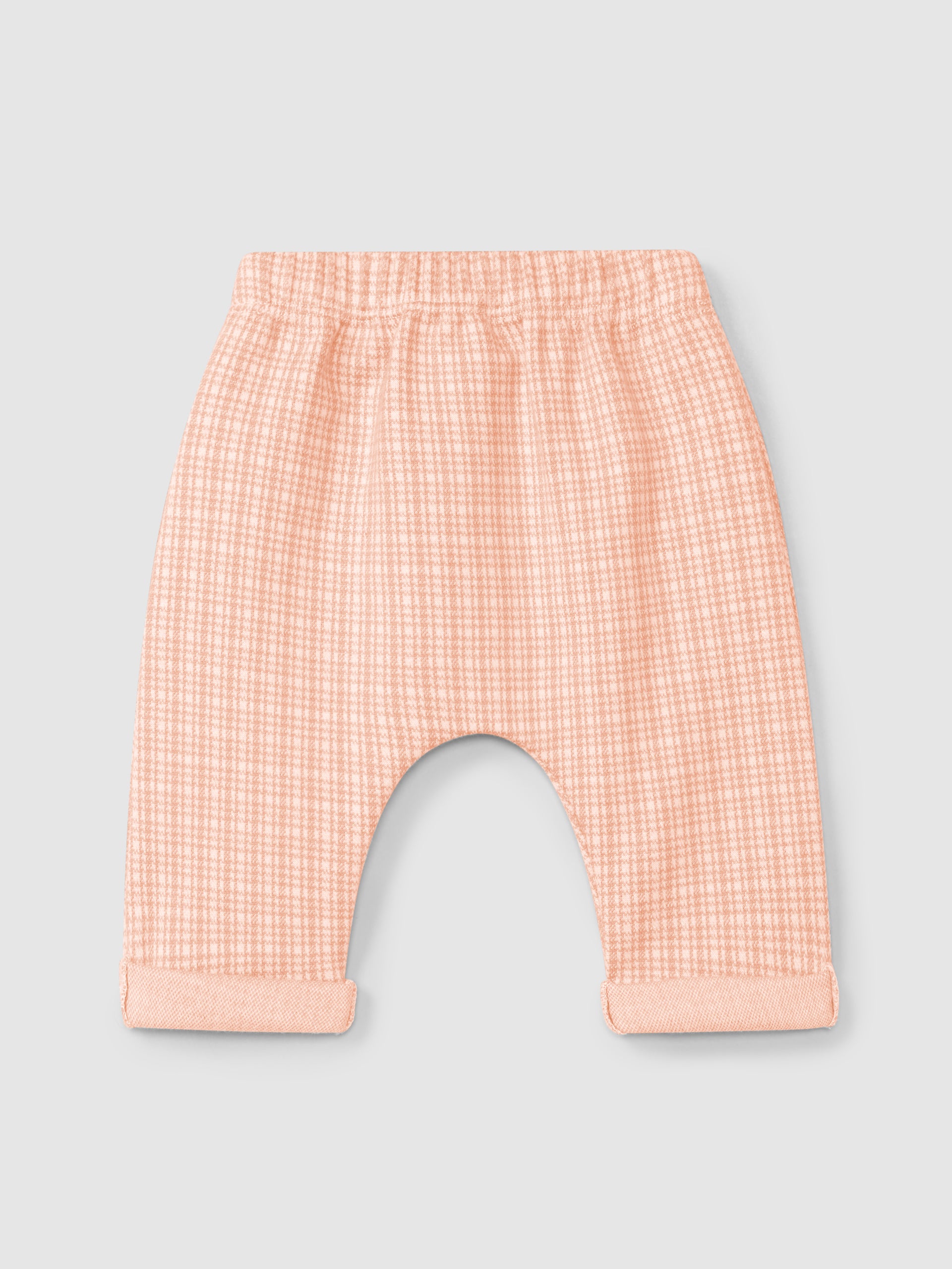 PANTALON PULL-UP EN MAILLE JACQUARD A CARREAUX