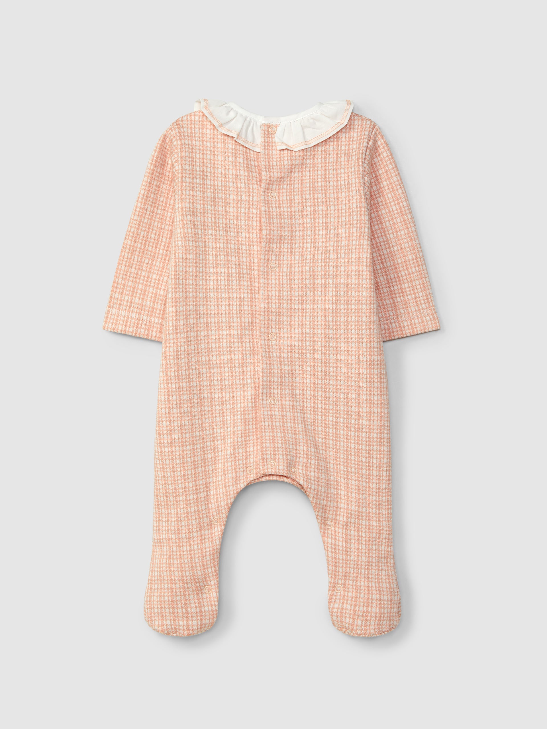 BABYGROW MAILLE JACQUARD A CARREAUX A COL A VOLANT