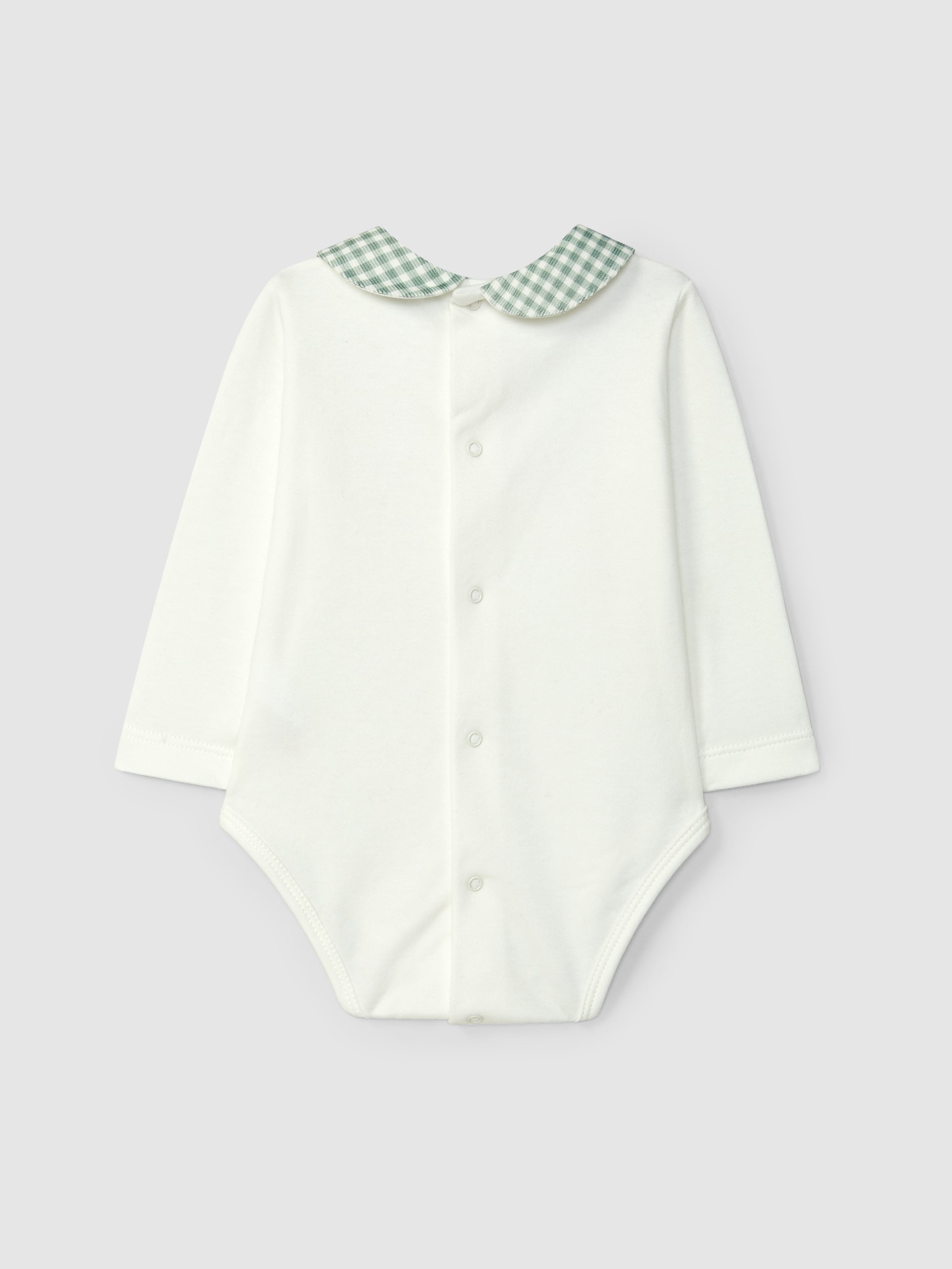 BODY A COL CLAUDINE EN TISSU A CARREAUX