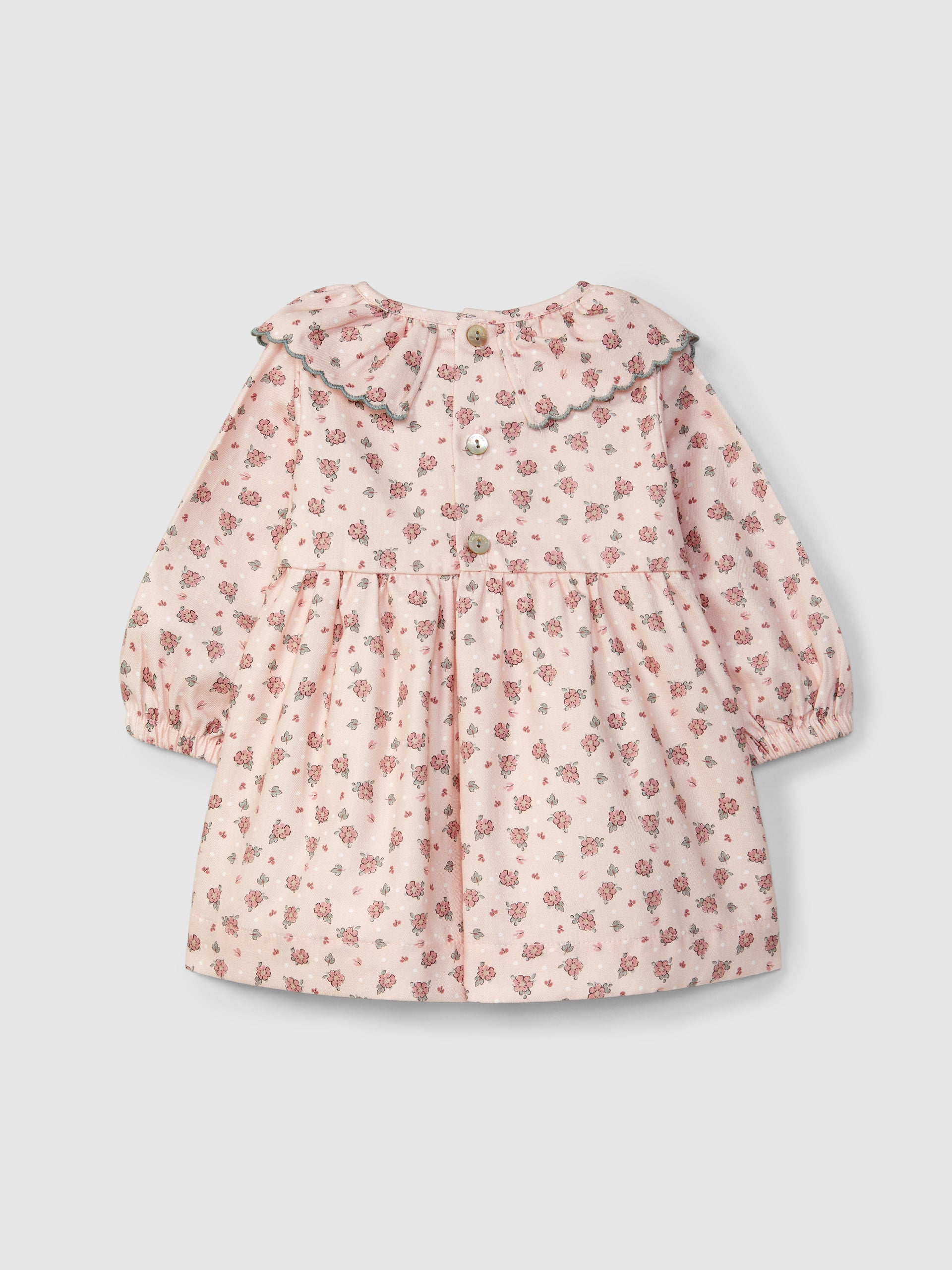 ROBE A FLEURS DELICATES A COL A VOLANT