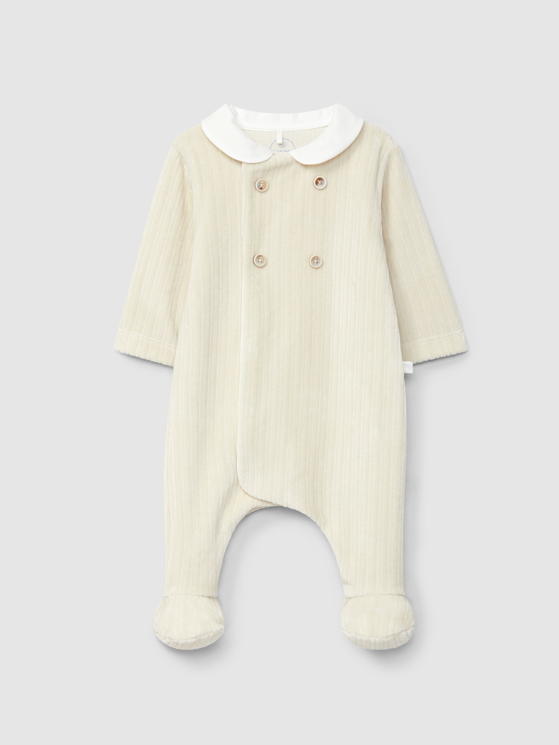 BABYGROW EN VELOURS CANNELE AVEC BOUTONS DECORATIFS