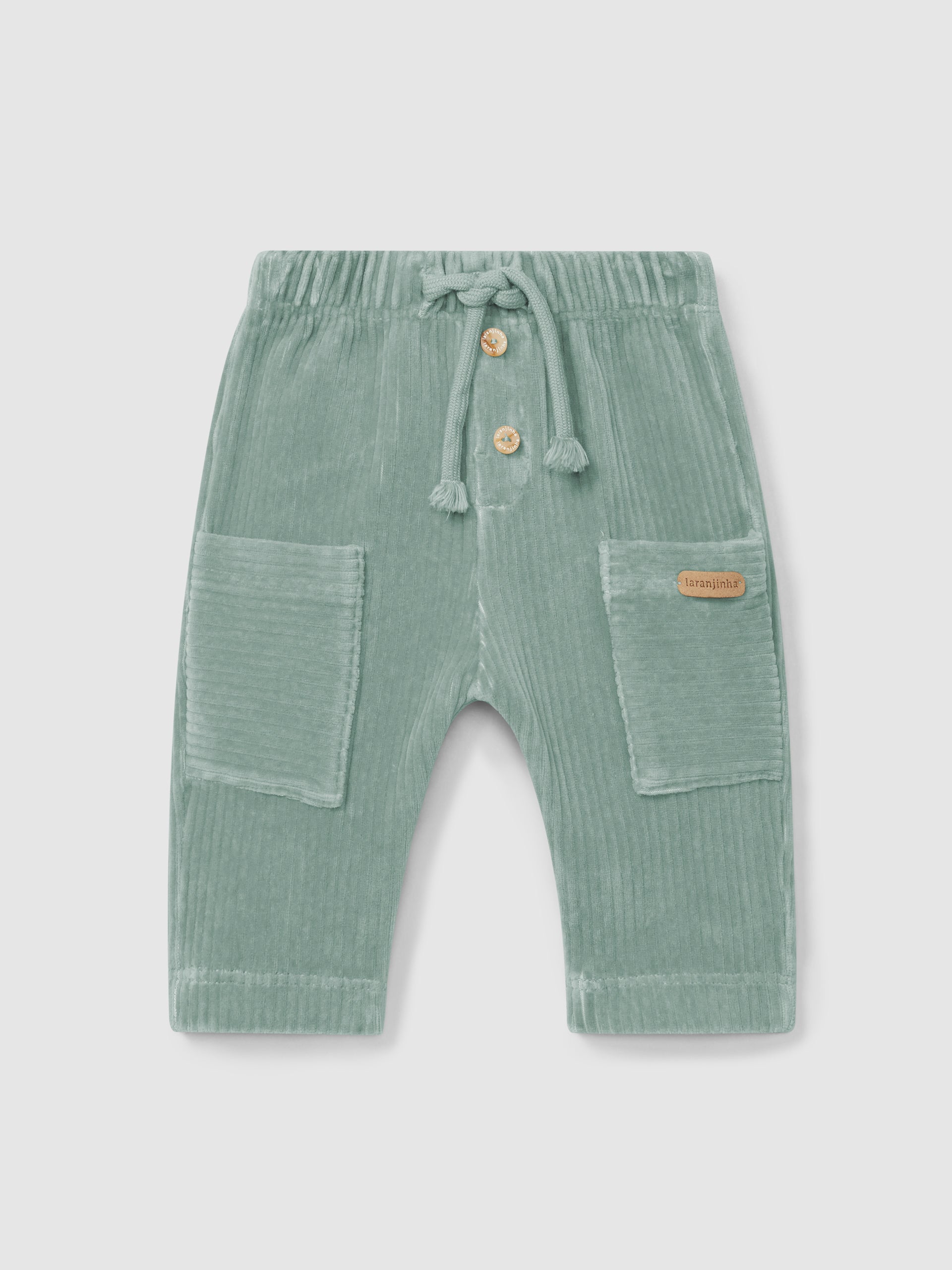 PANTALON PULL-UP EN TISSU DE TYPE VELOURS COTELE AVEC POCHES