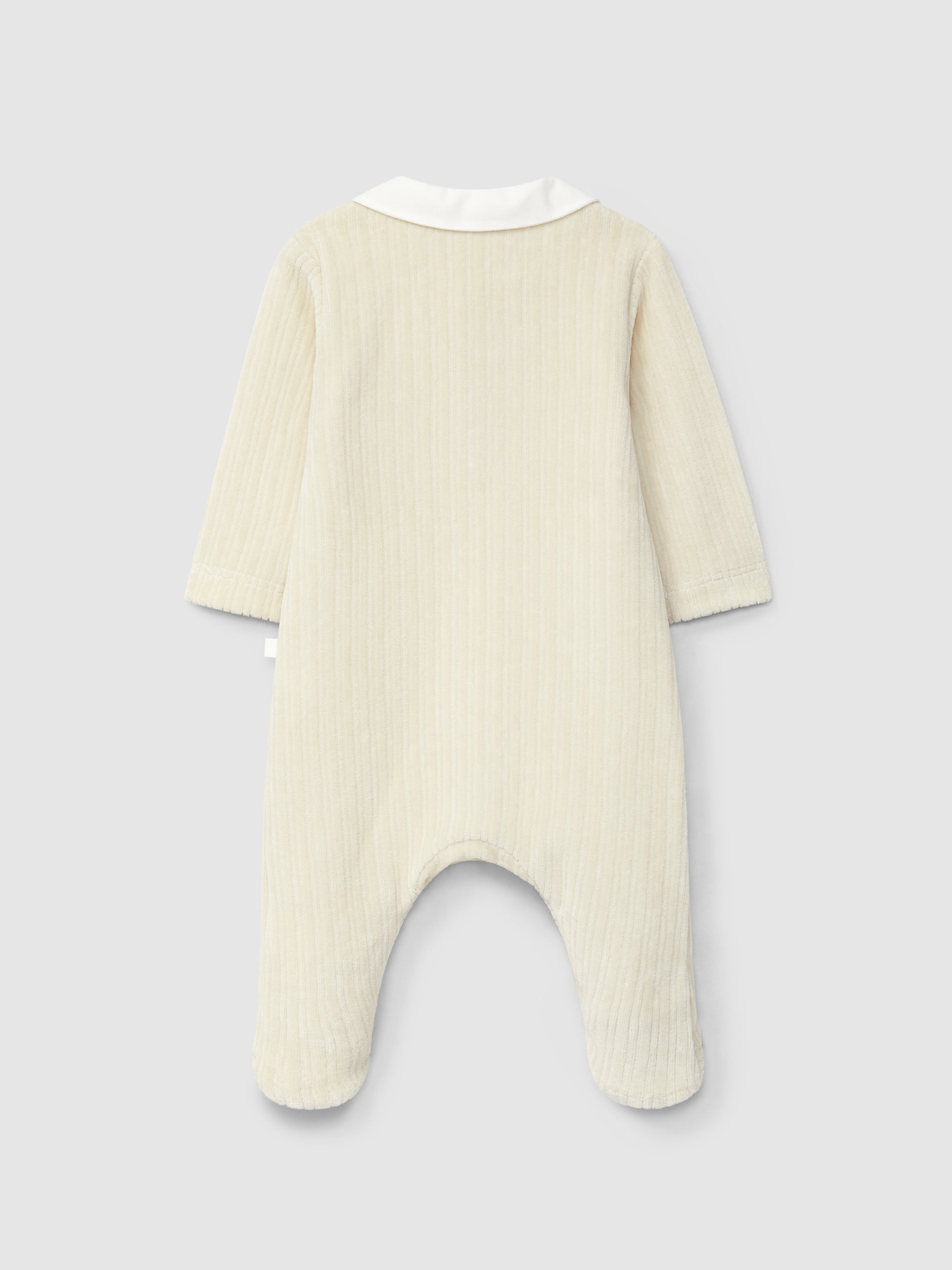 BABYGROW EN VELOURS CANNELE A COL CLAUDINE