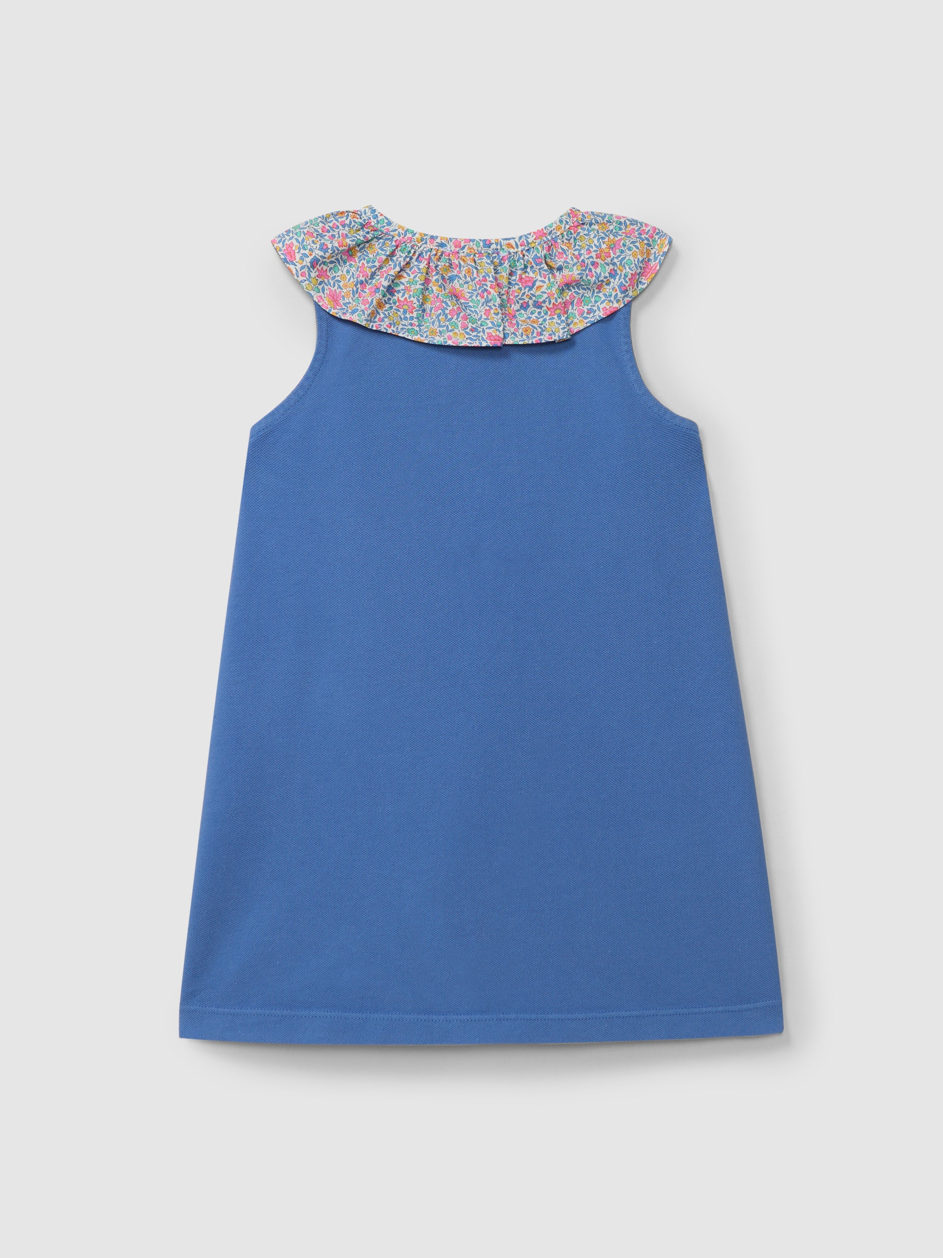 ROBE PIQUE A COL A VOLANT IMPRIME