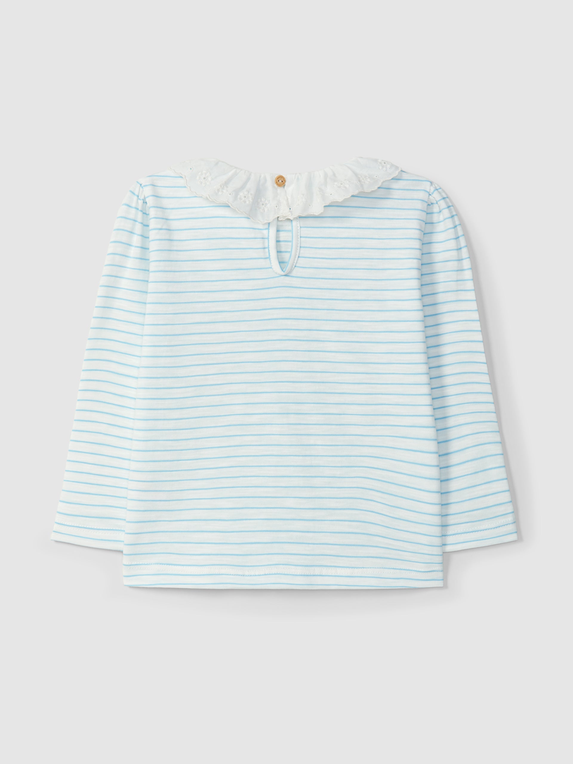 LONGSLEEVE RAYURES AVEC BRODERIE ANGLAISE