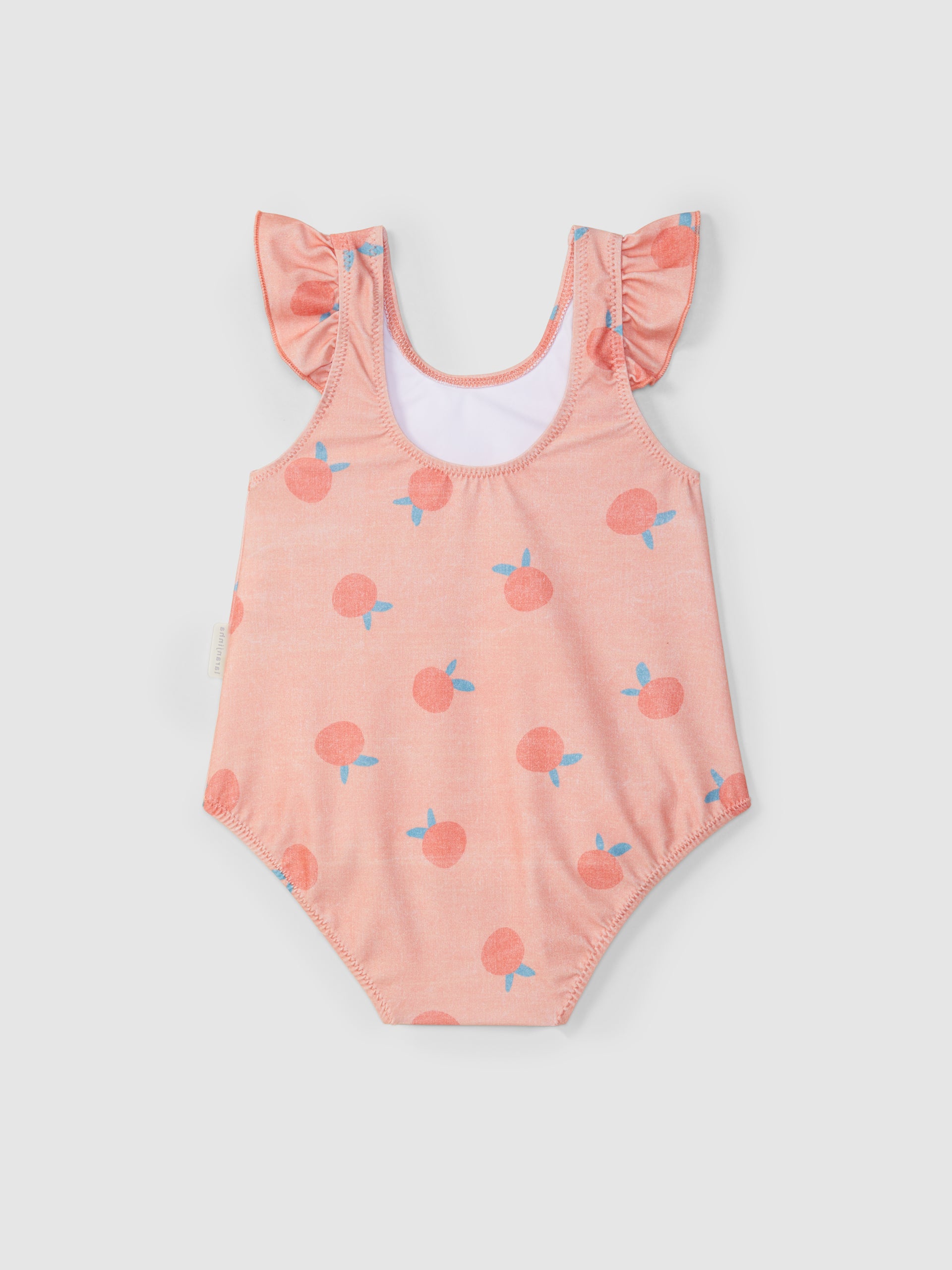 MAILLOT DE BAIN AVEC IMPRIME DE POMMES ET DETAIL DE VOLANT